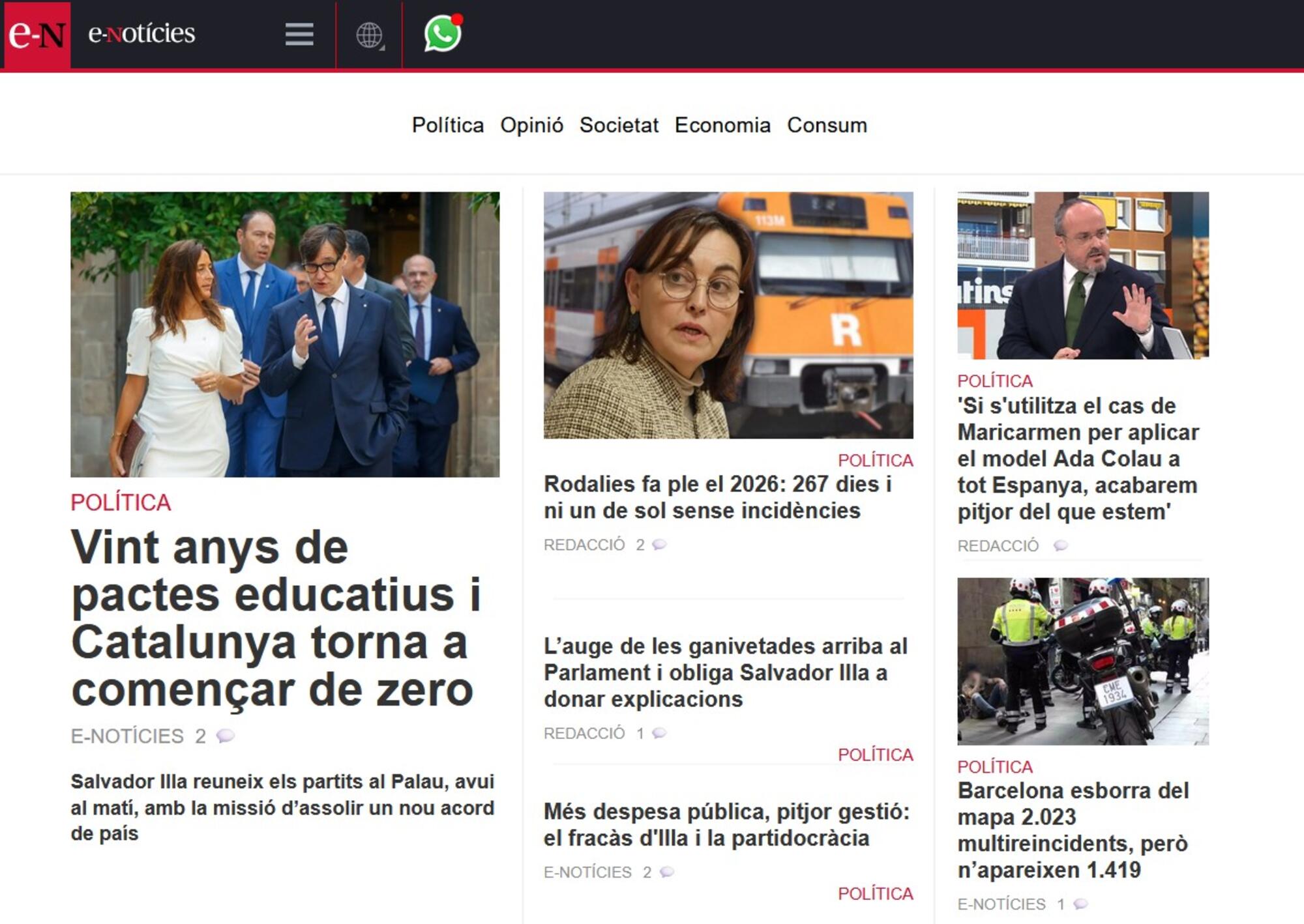 Web de E-Noticies Javier Negre