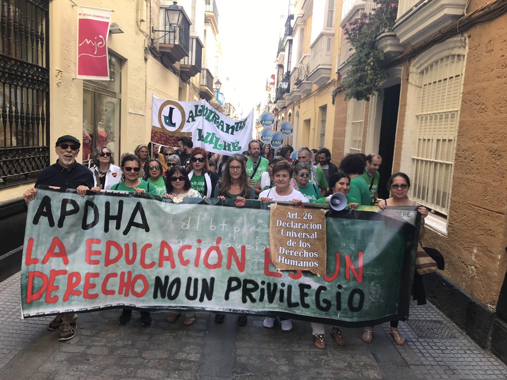 Manifestación educación pública Cádiz