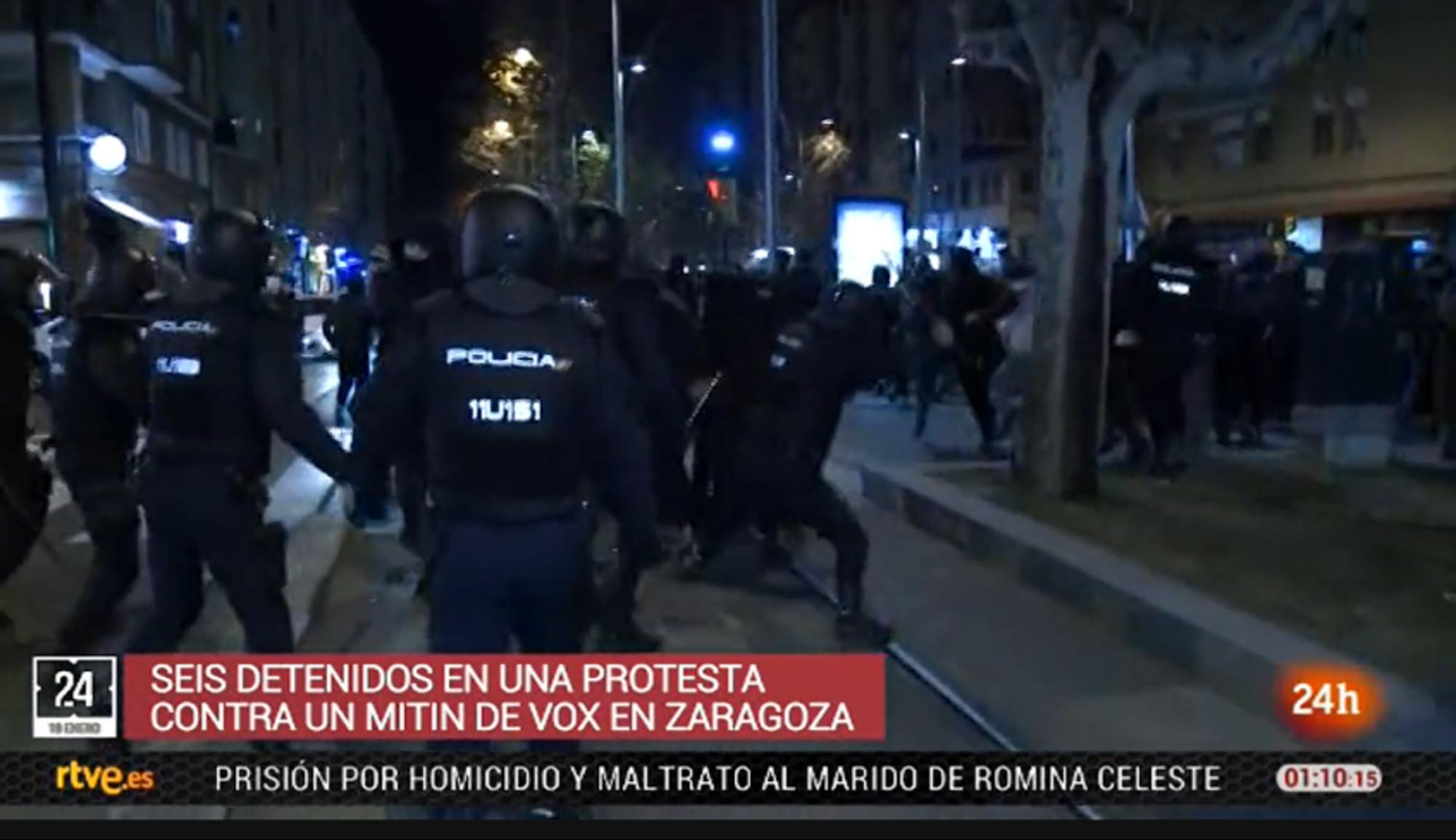 Captura del video de la carga policial en Gran Vía