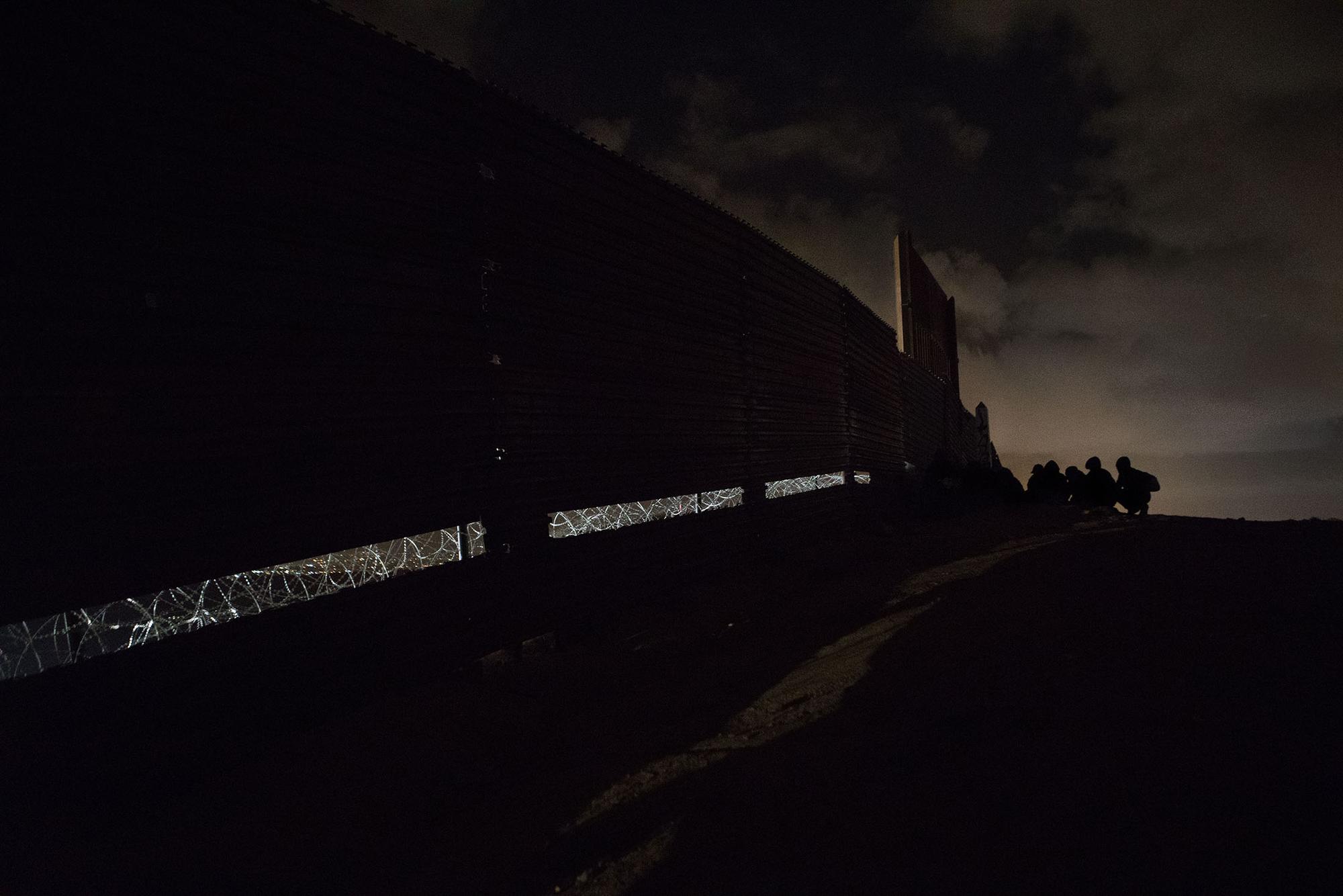 Tijuana -Muro -nocturna