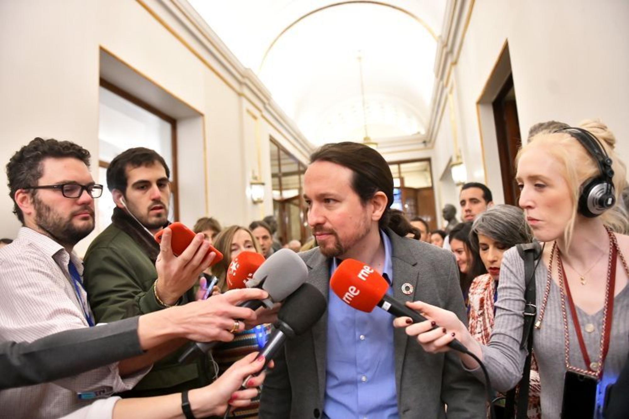 Pablo Iglesias a su llegada al Congreso