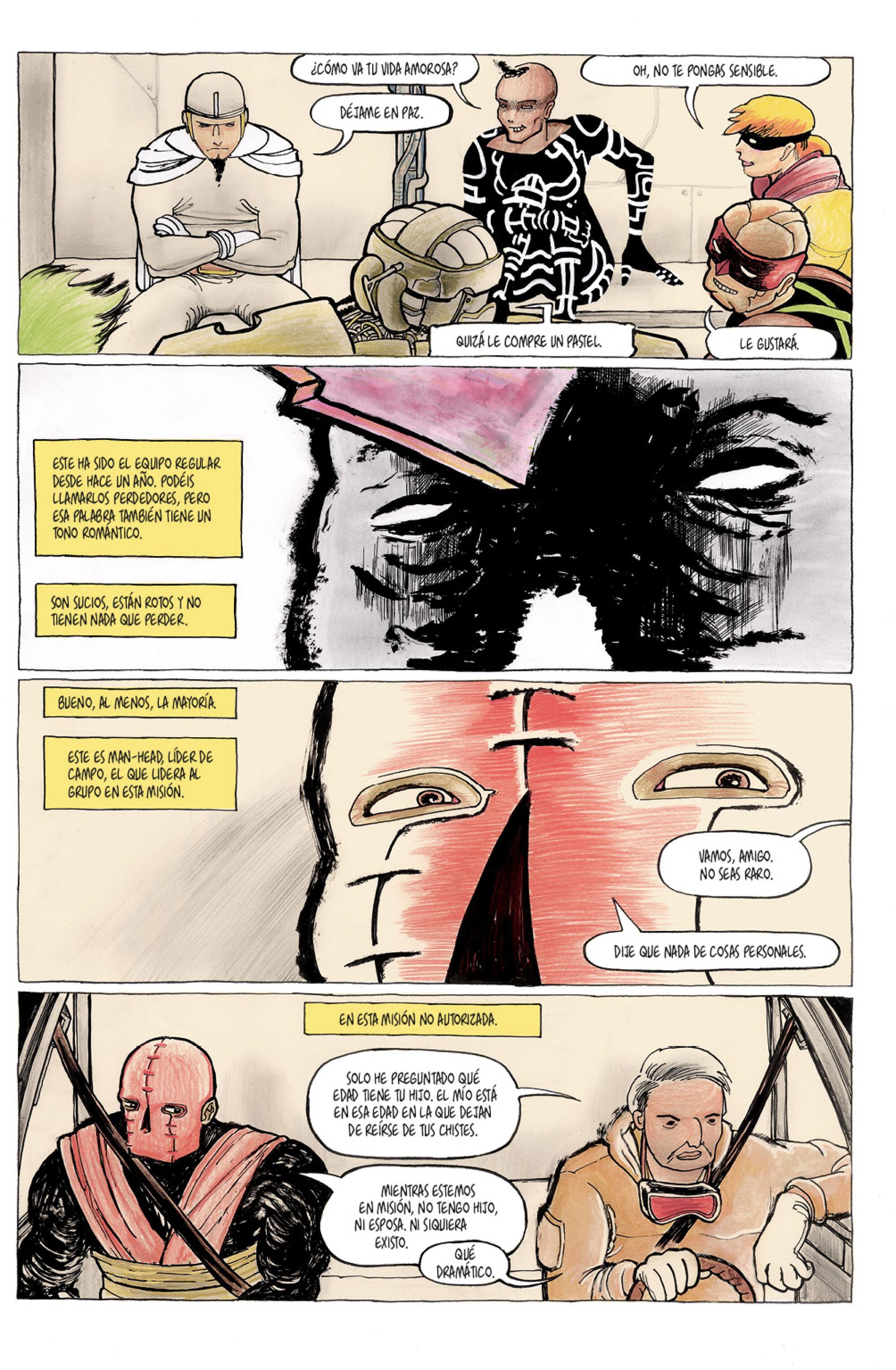 Página del cómic ‘COPRA’, de Michel Fiffe