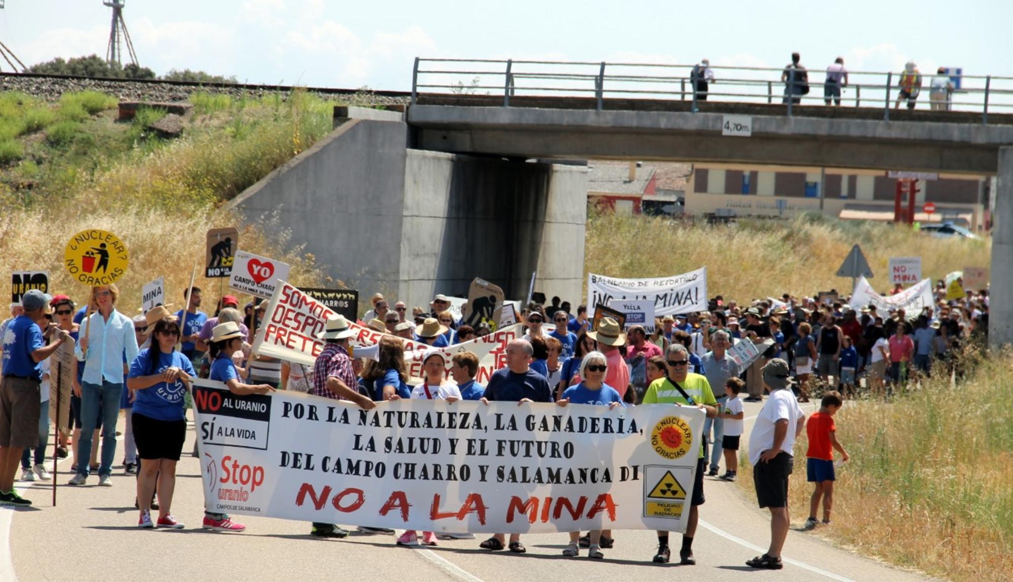 Concentración ganadera en contra de la mina de uranio. Agosto de 2018
