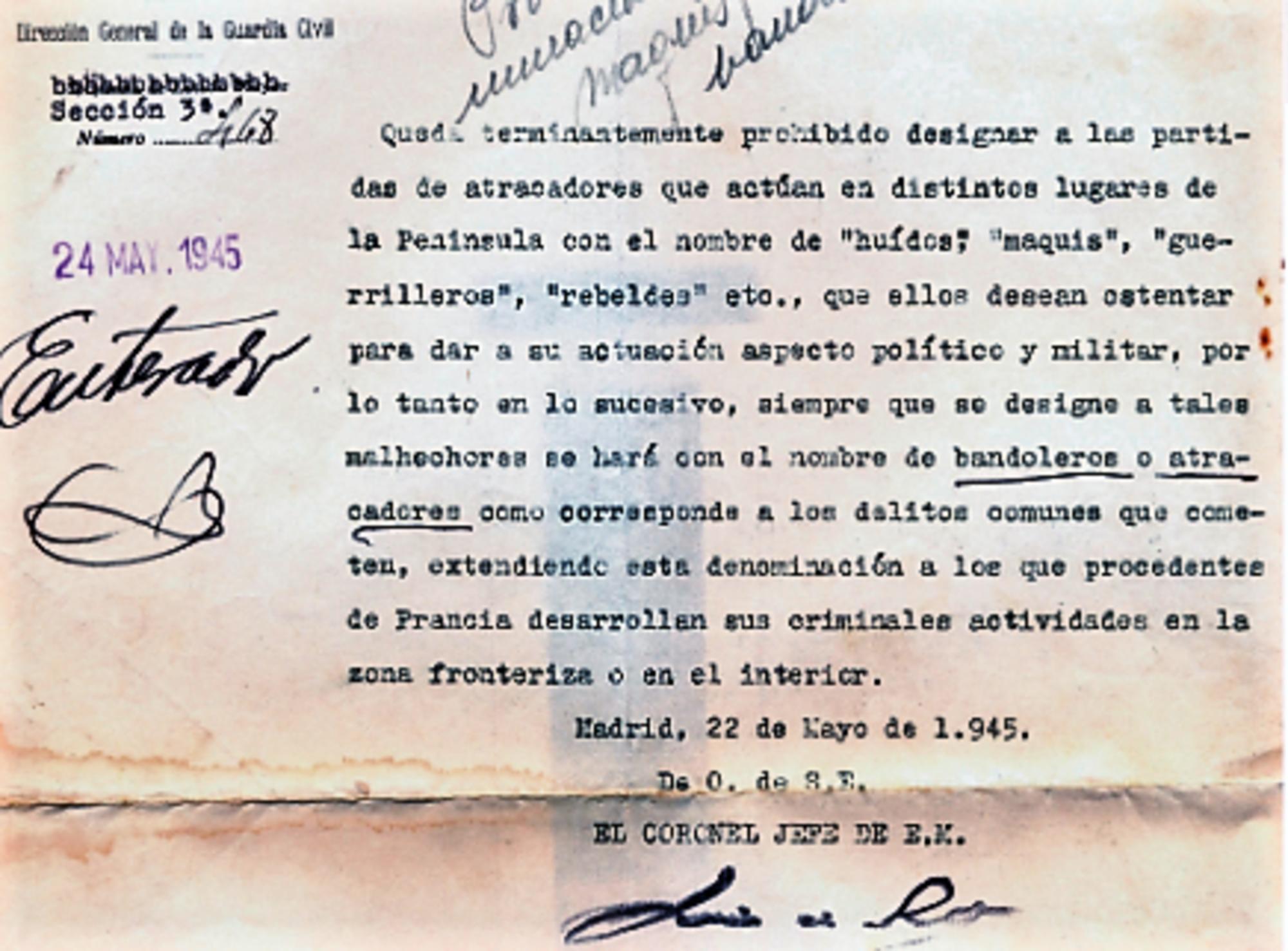 Órdenes franquistas