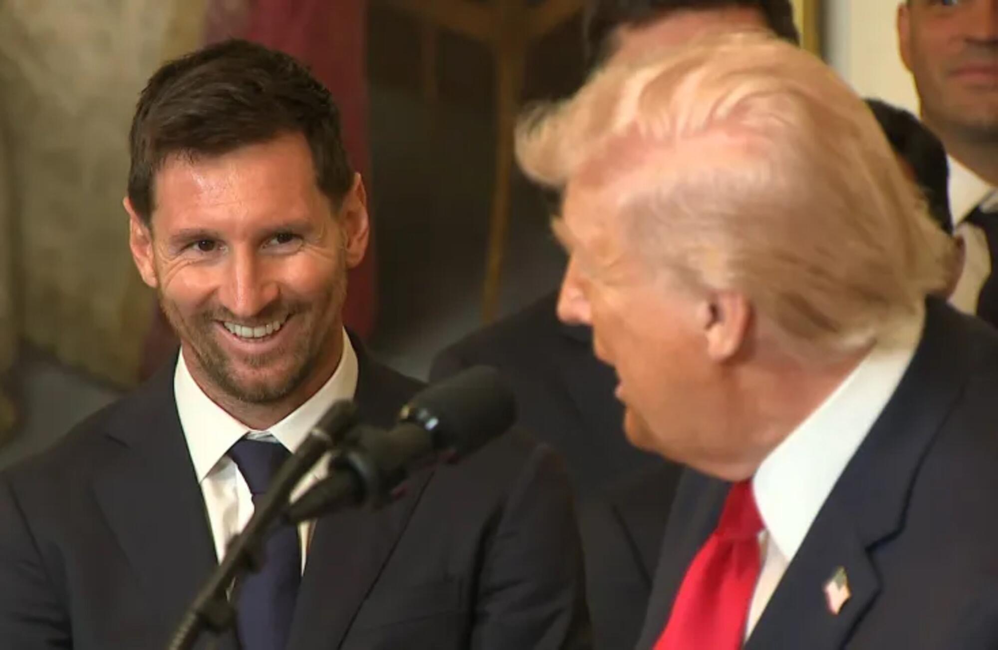 Lionel Messi y Donald Trump en la Casa Blanca (peque)