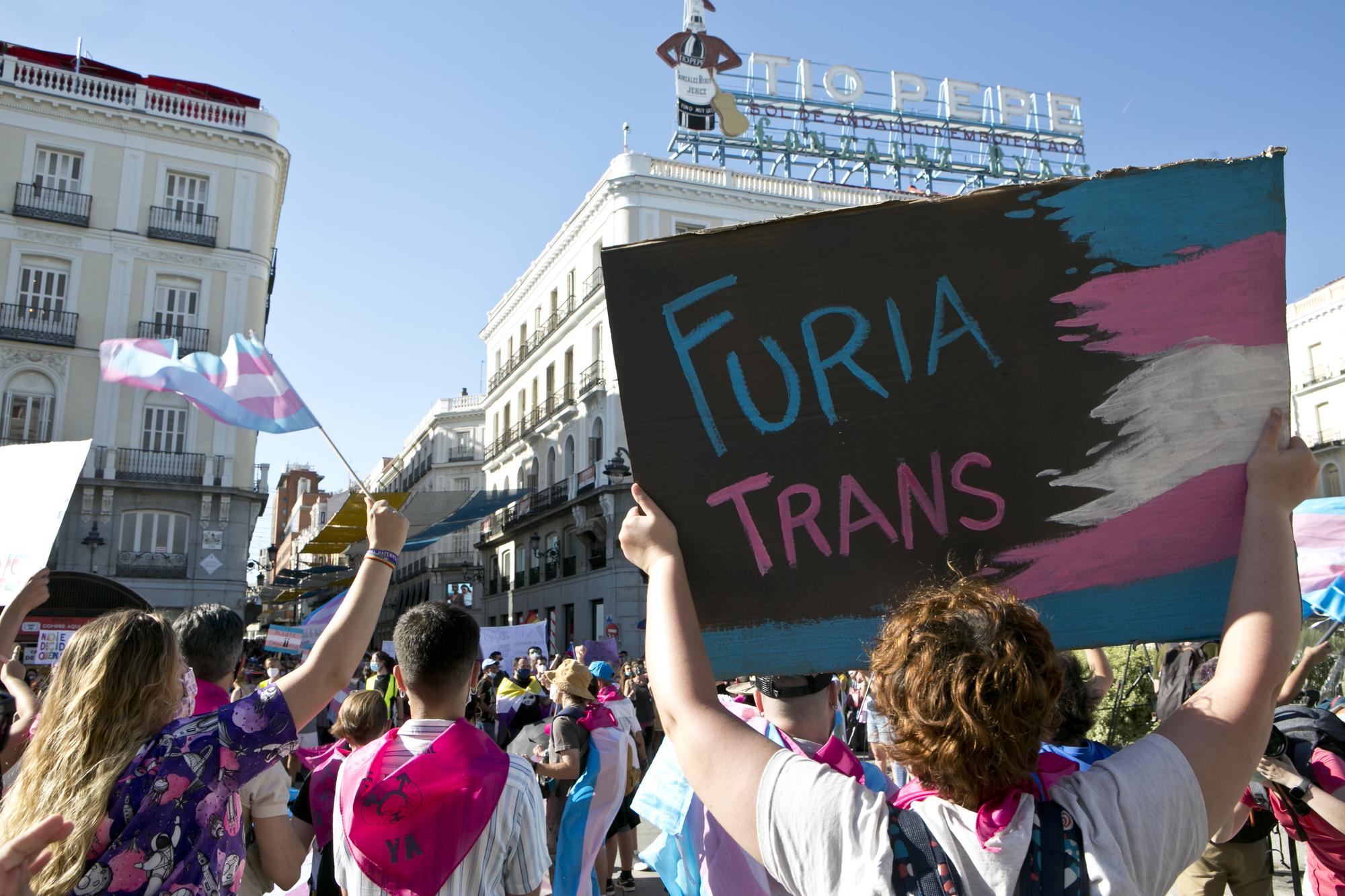 Familias Trans Aliadas se concentran en Sol para pedir una Ley Estatal Furia Trans