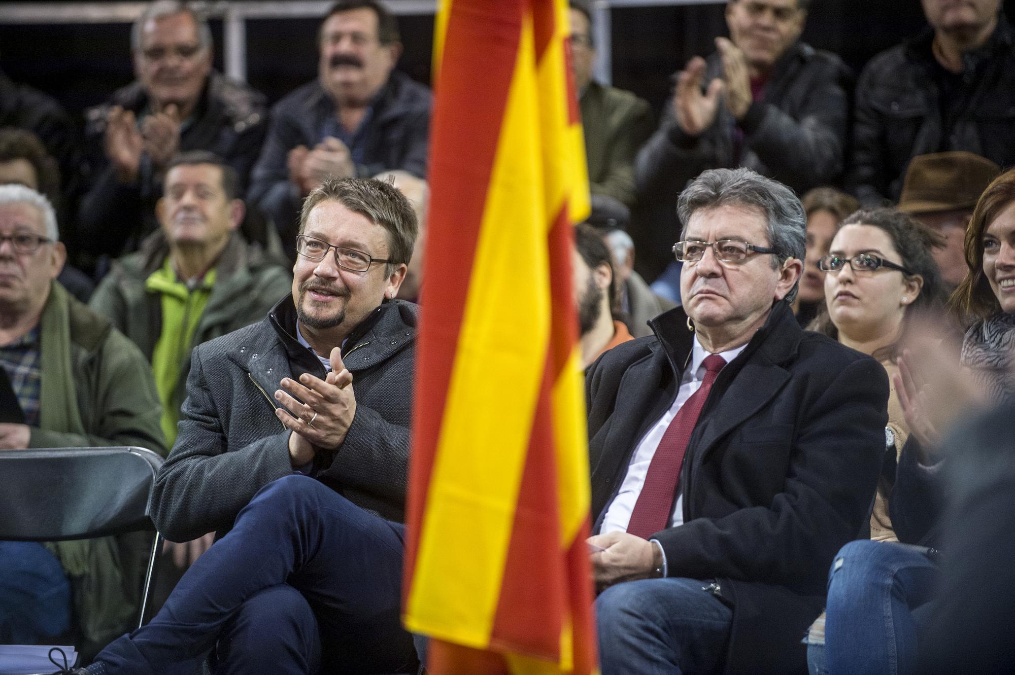 Javier Domènech y Jean-Luc Mélenchon 