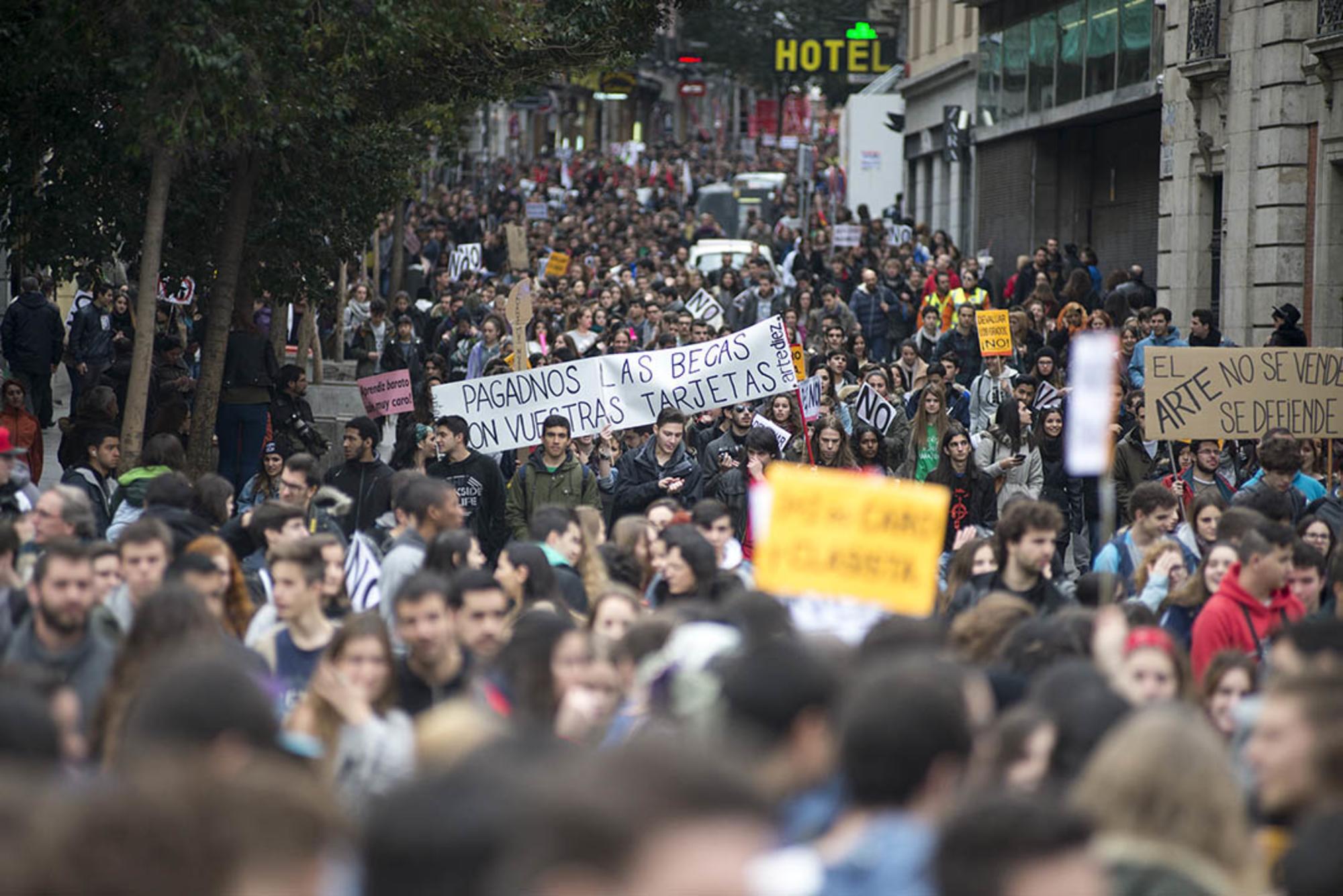 Manifestación de en contra del programa 3+2 el 26 de febrero en Madrid.