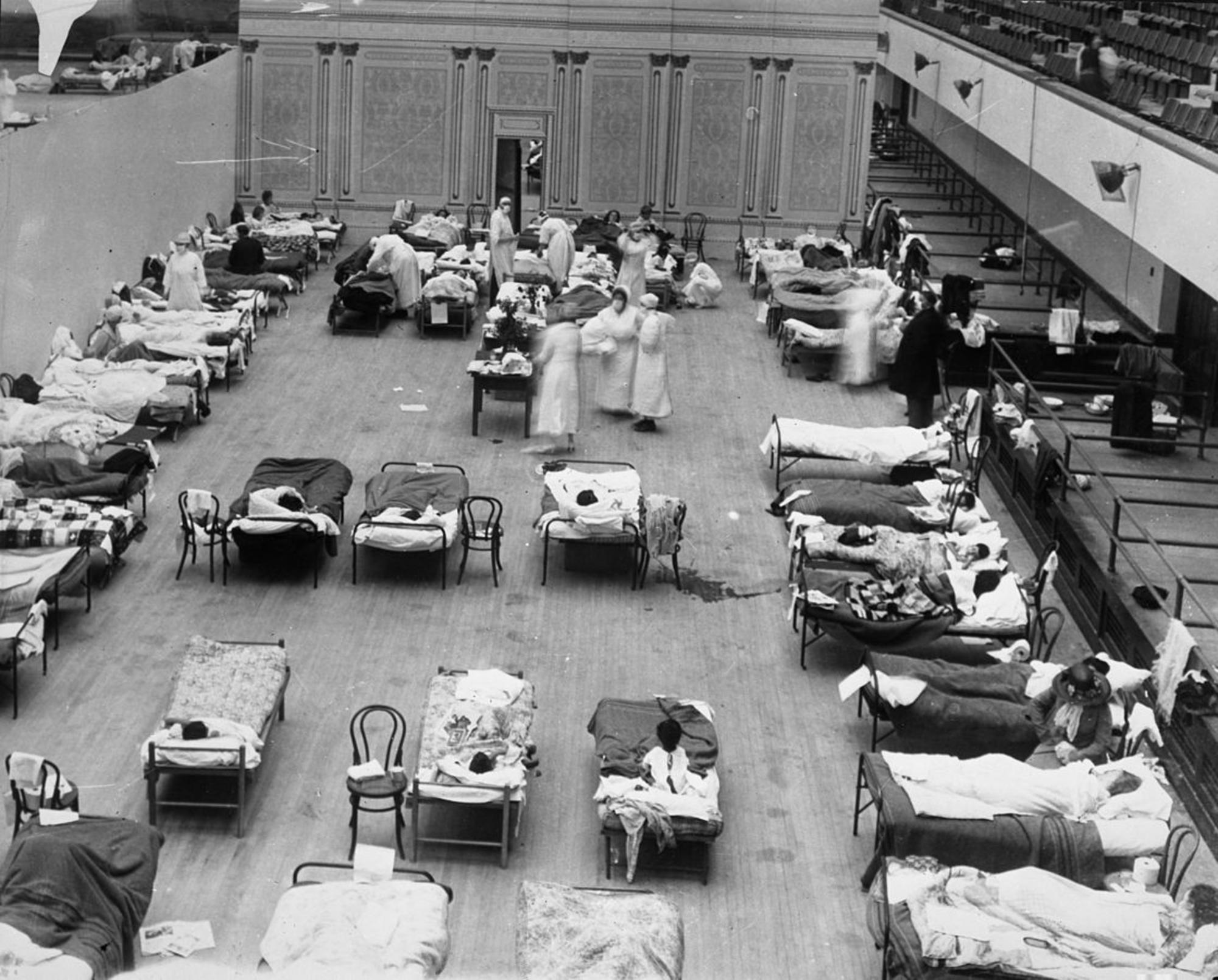 Hospital habilitado con motivo de la pandemia gripal de 1918