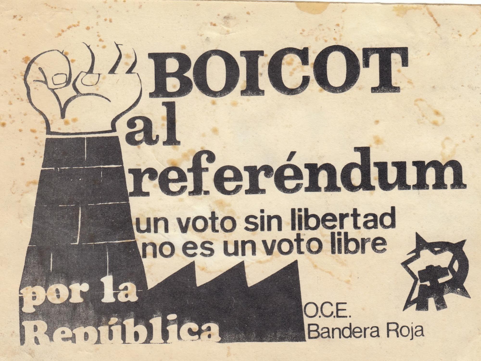 Pegatina histórica Boicot al referéndum
