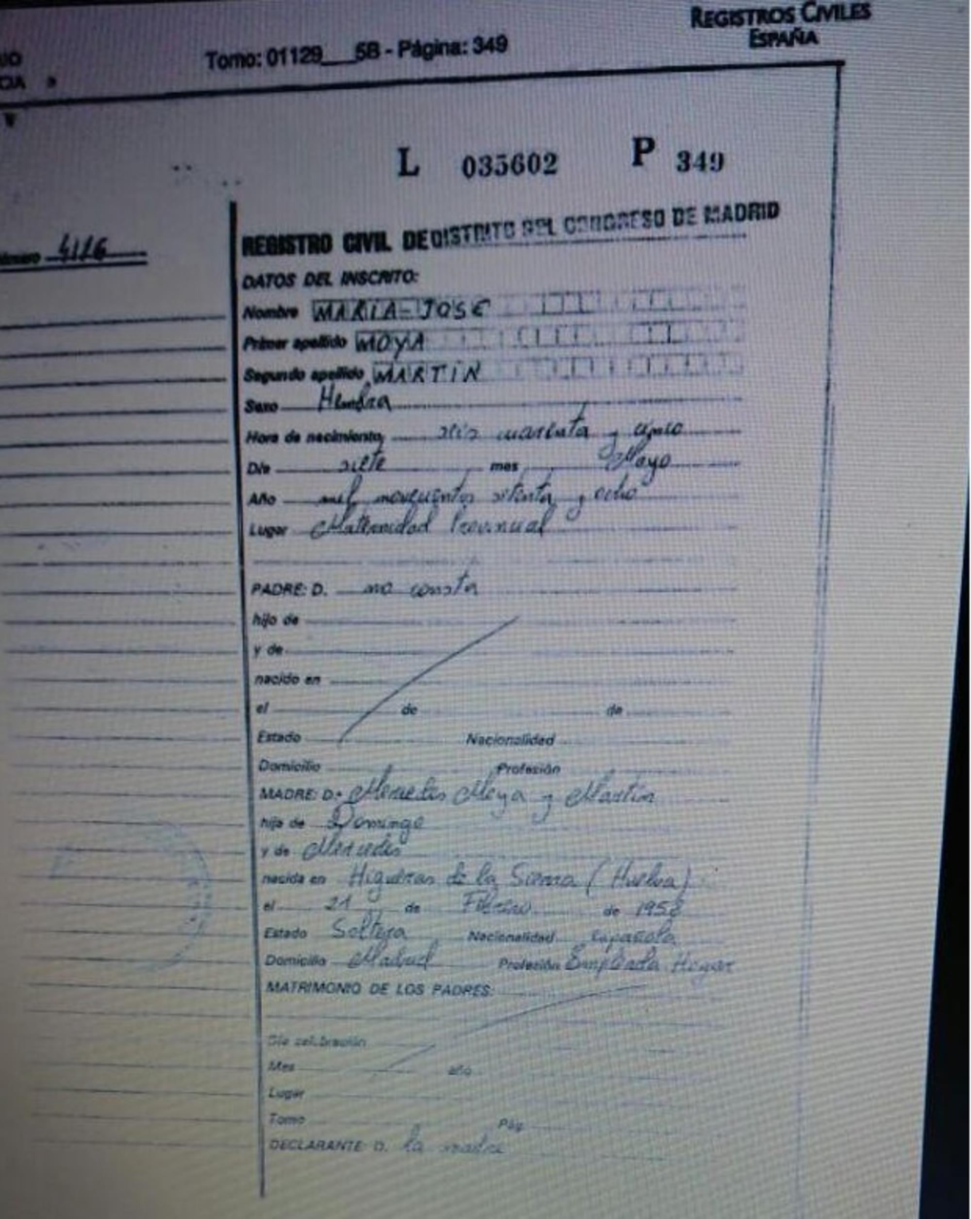 Mercedes Moya - Registro Civil