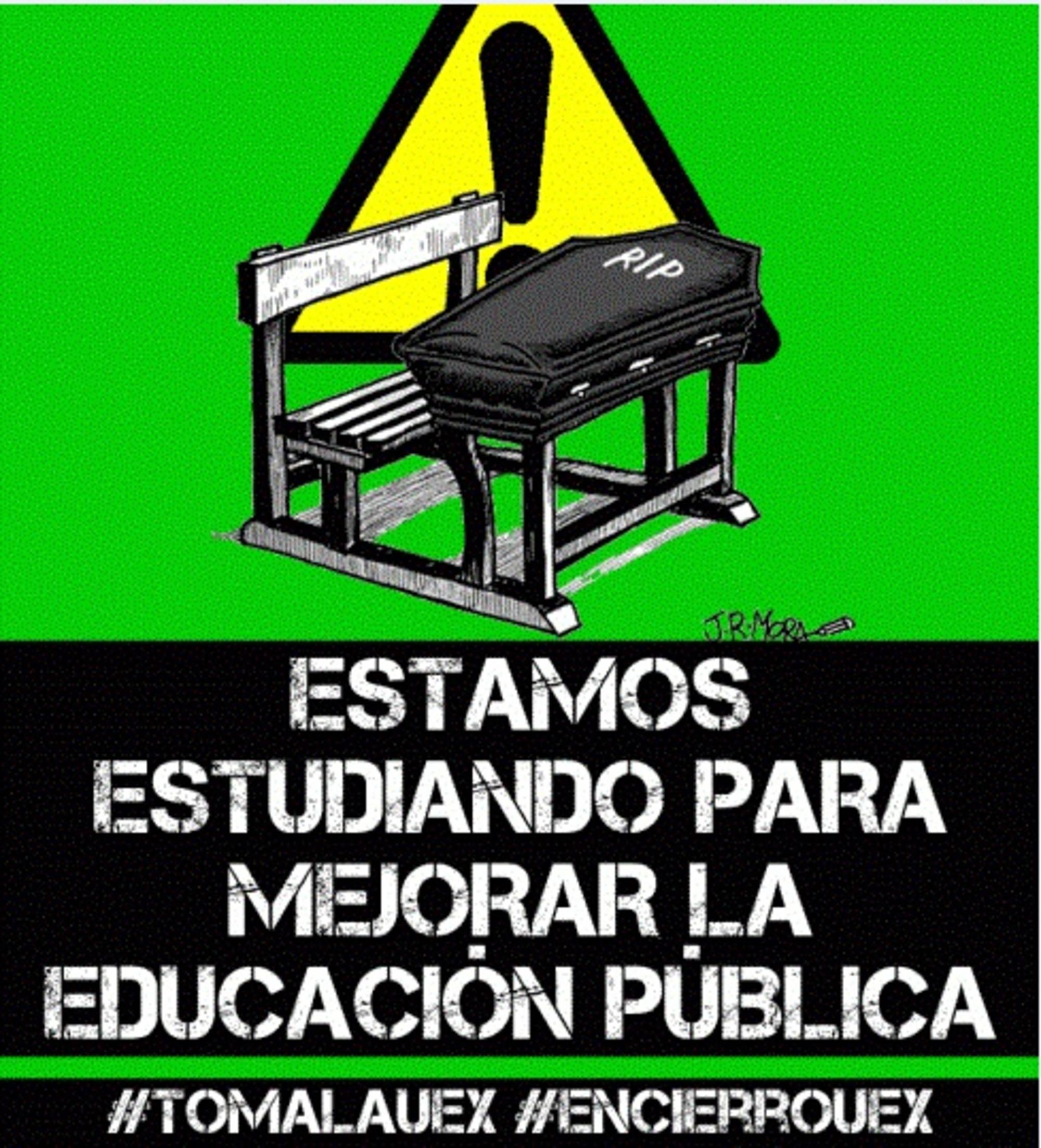 Cartel encierro en la UEX de Cáceres