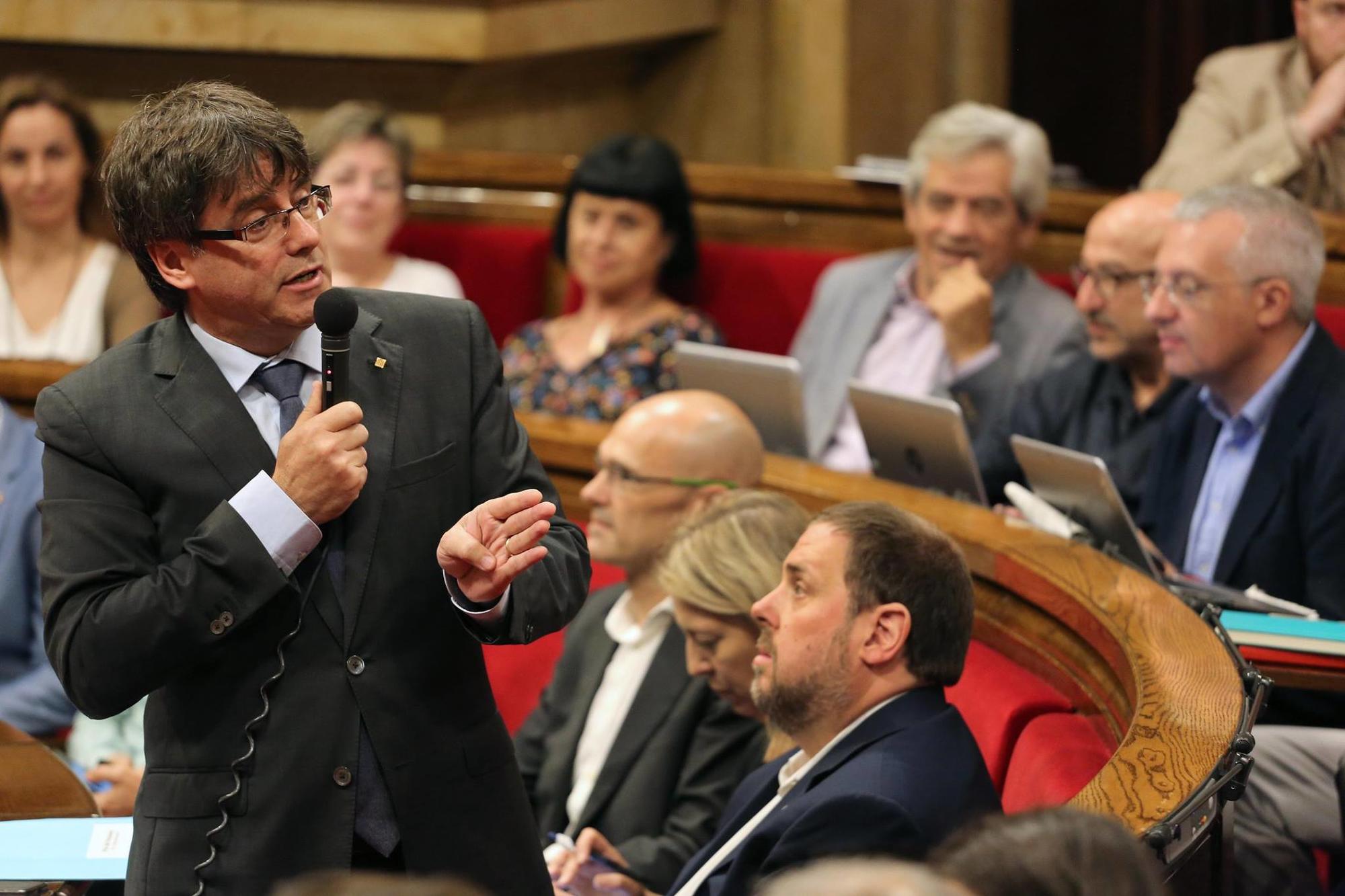 Sesión de control Parlament Junqueras Puigdemont
