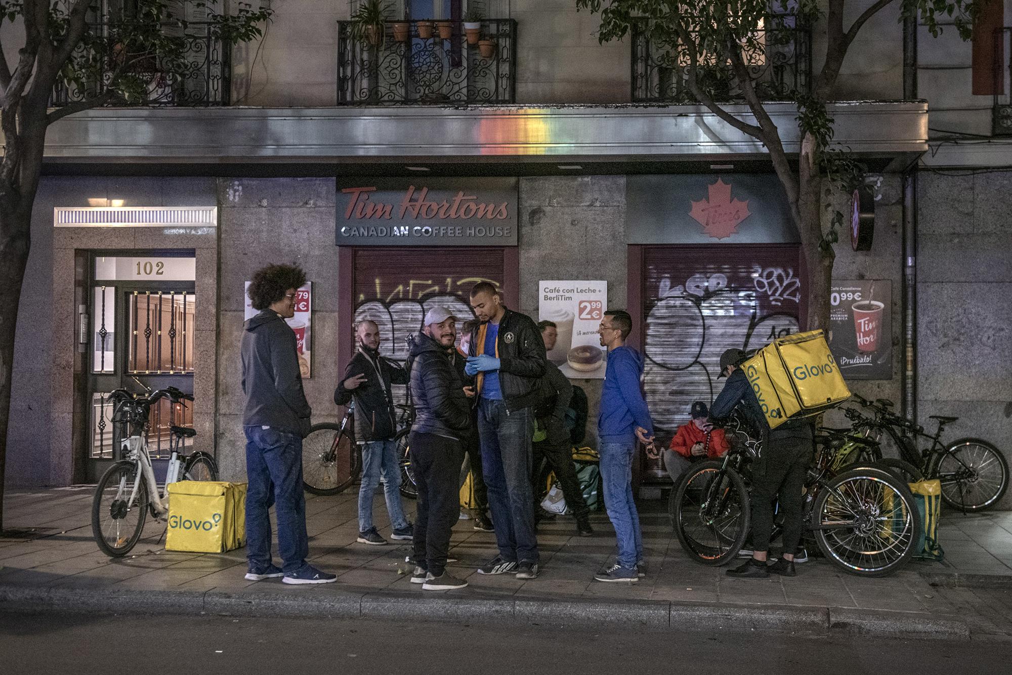 Repartidores de Glovo durante el Coronavirus