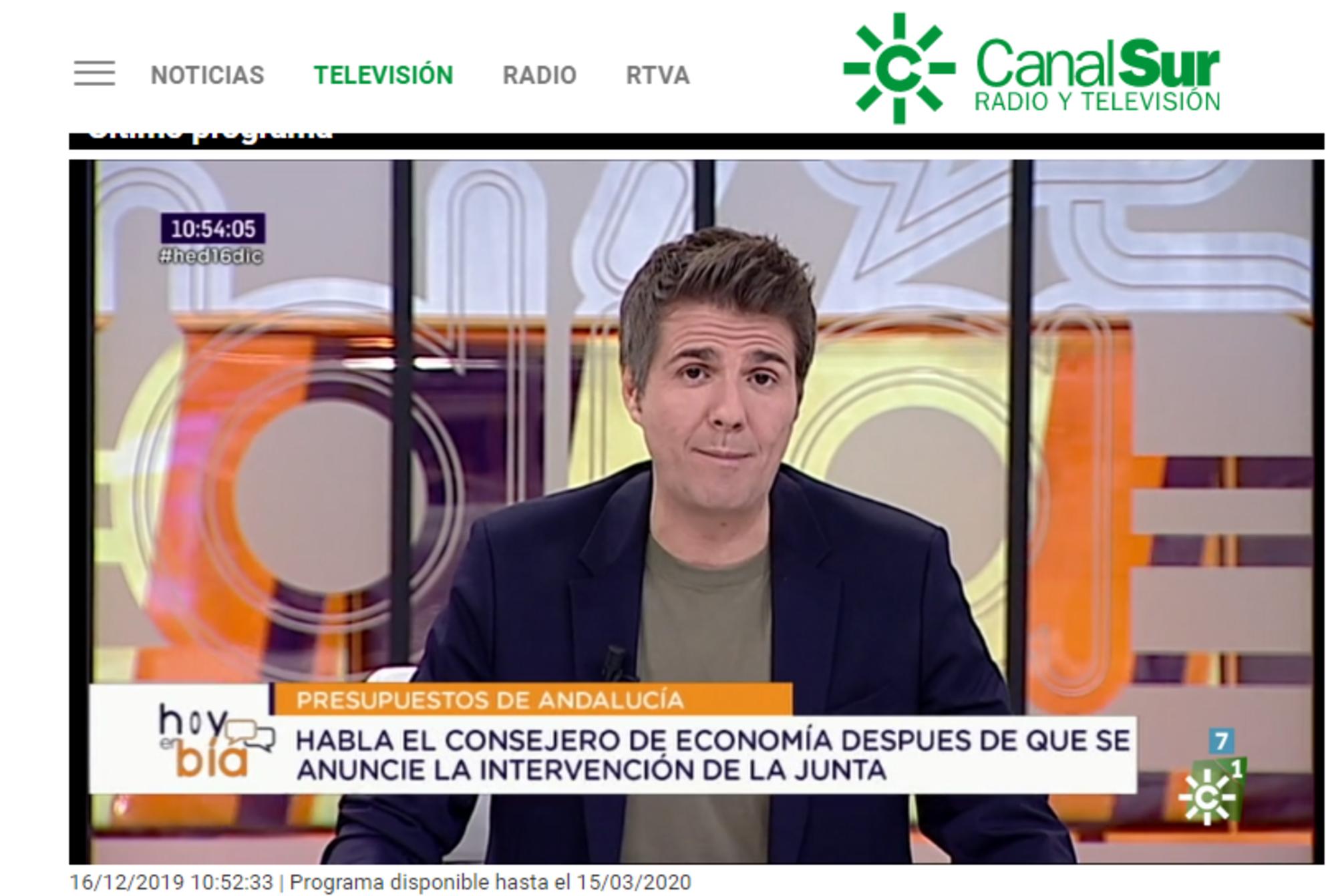 Fernando Díaz de la Guardia presenta el programa matinal de Canal Sur Televisión