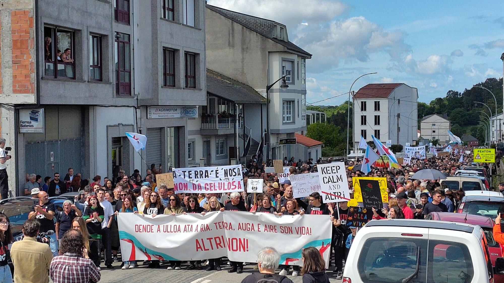 Manifestacion Palas de Rei celulosa Altri