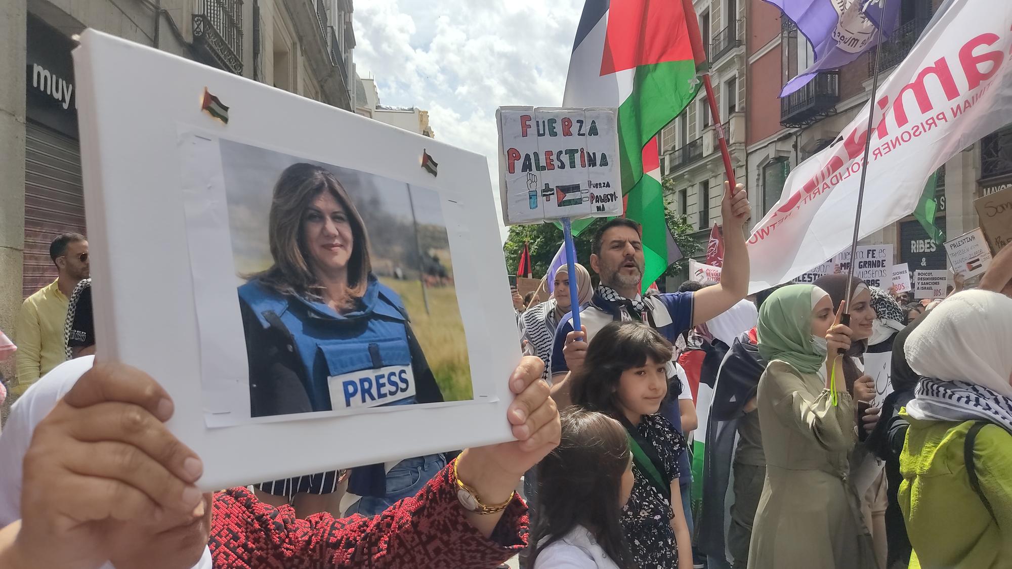 Manifestación en Madrid a los 74 años del inicio de la opresión del pueblo palestino.