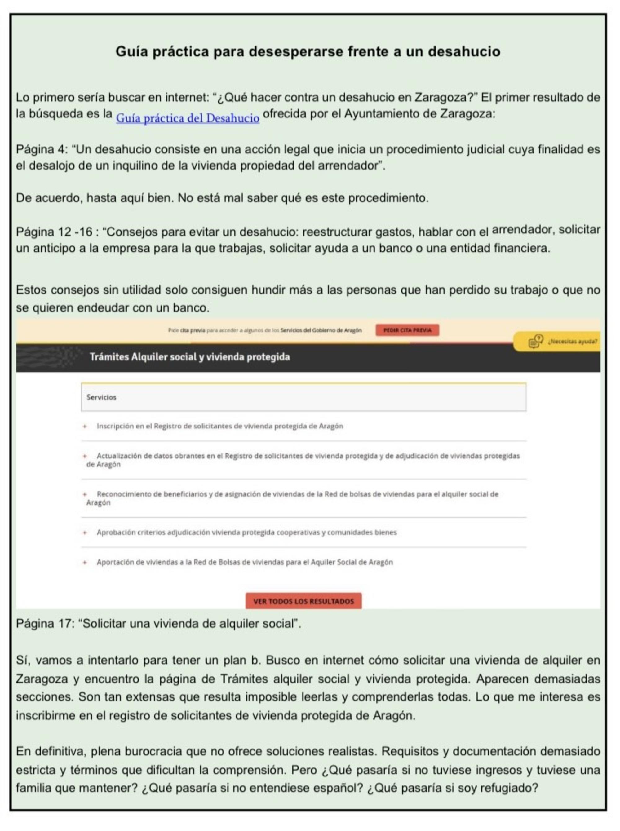 Guía práctica para desesperarse frente a un desahucio