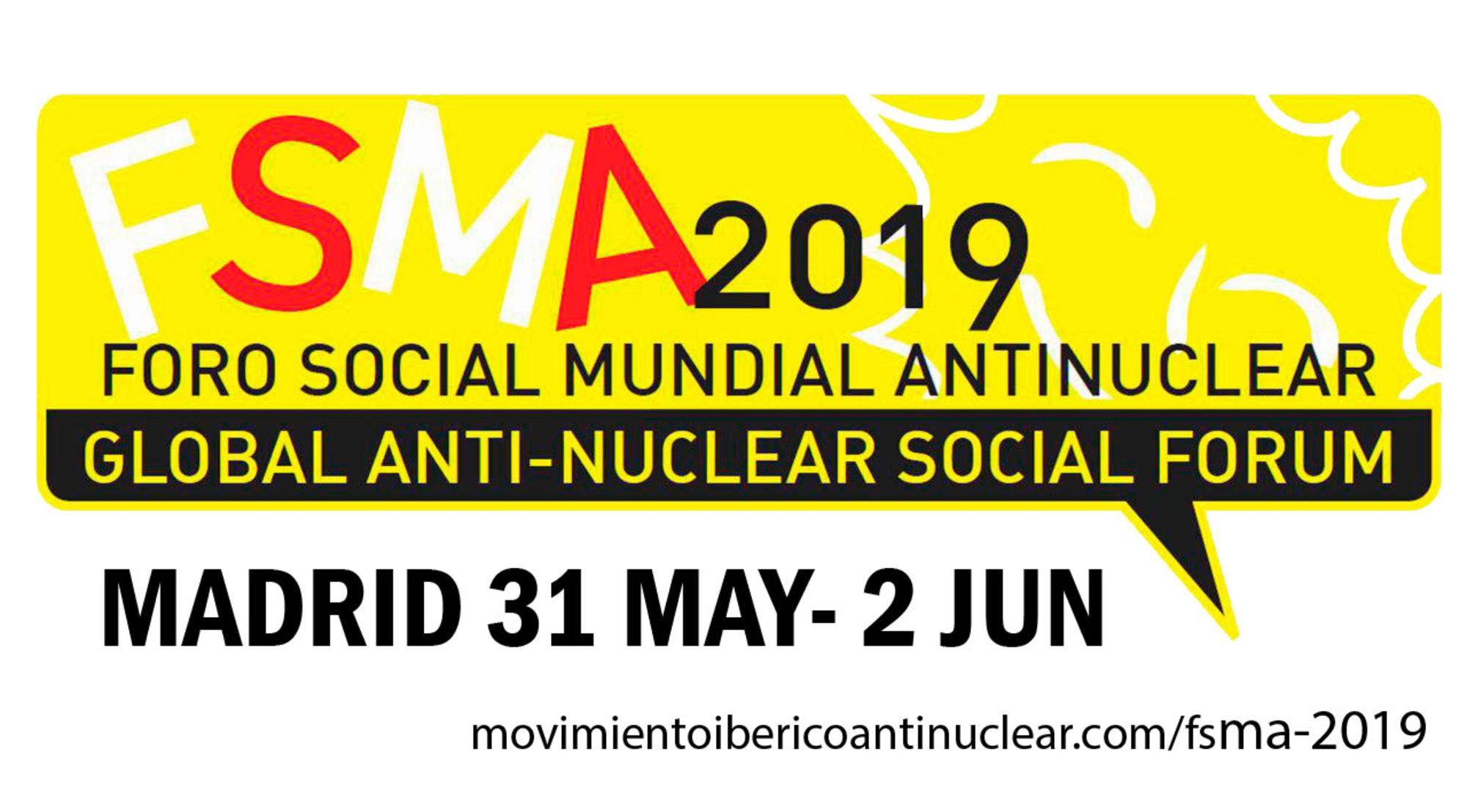 Logotipo del Foro Social Mundial Antinuclear Madrid 2019