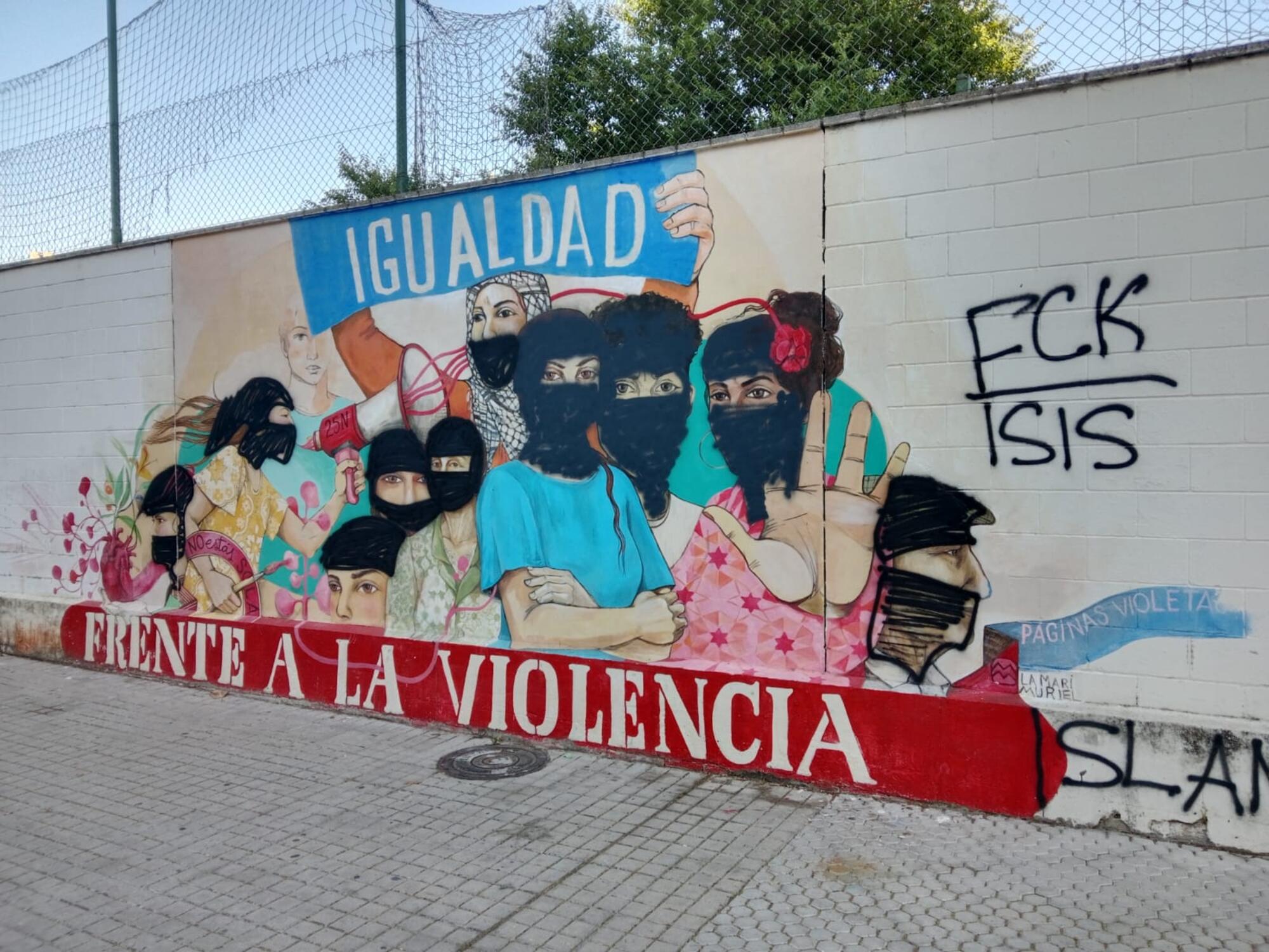 Mural Sevilla vandalizado