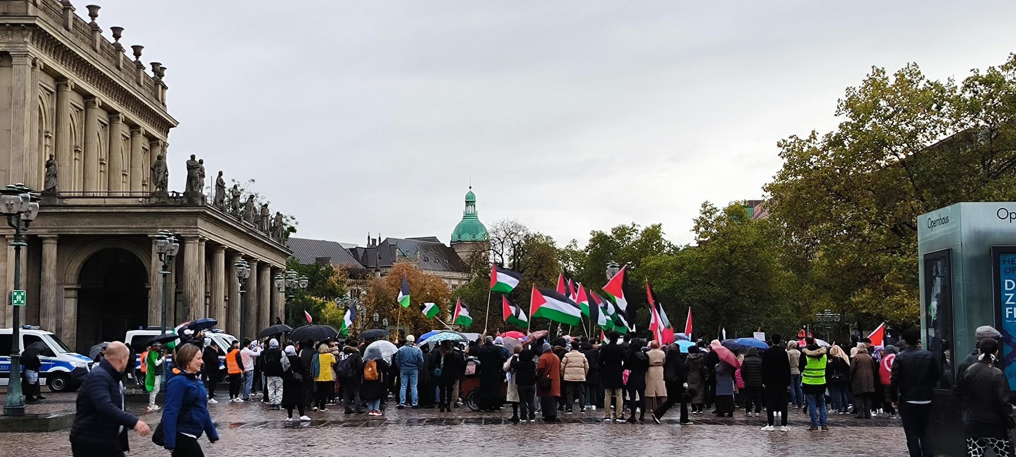 Protesta pro-Palestina en la ciudad de Hannover a finales de octubre del 2023