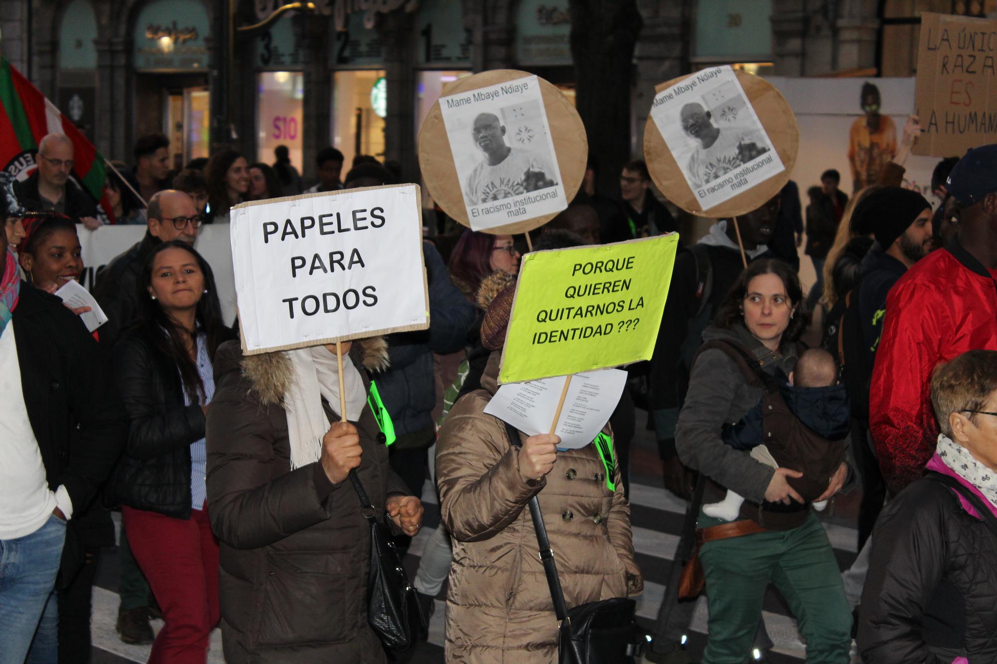 Manifestación contra el racismo en Bilbao.