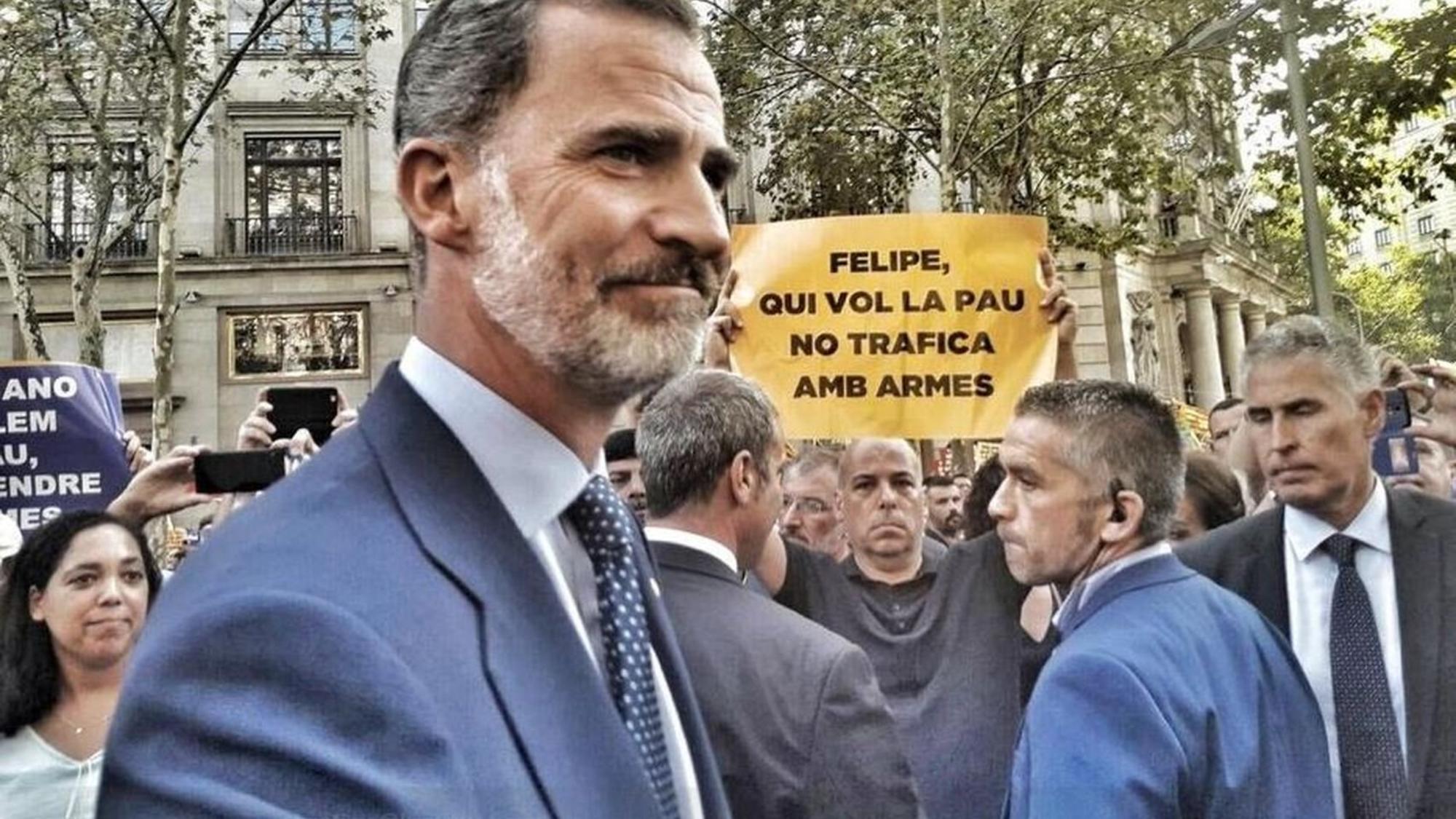 Felipe de Borbón manifestación atentados Barcelona