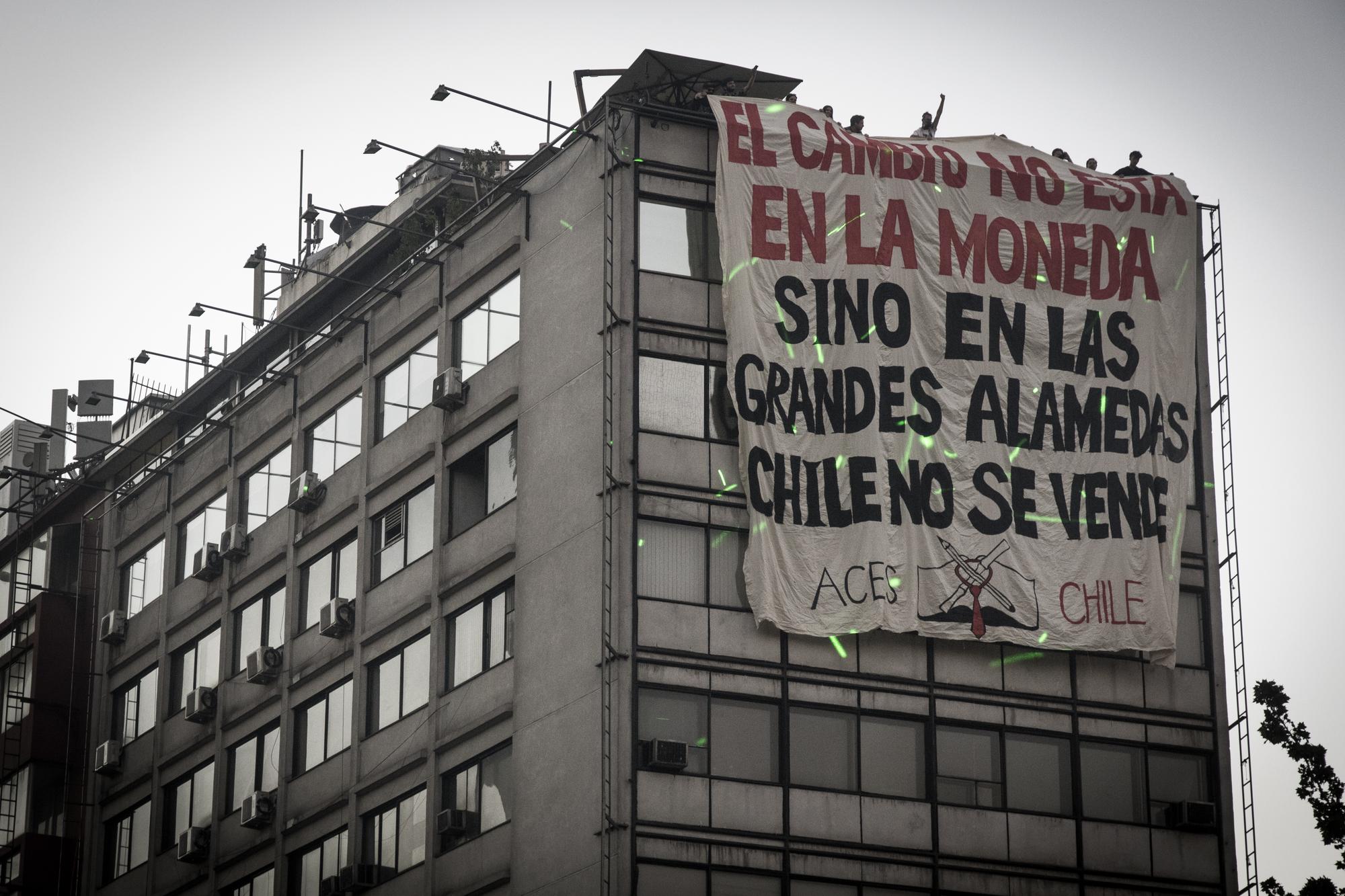 Chile, pancarta apruebo