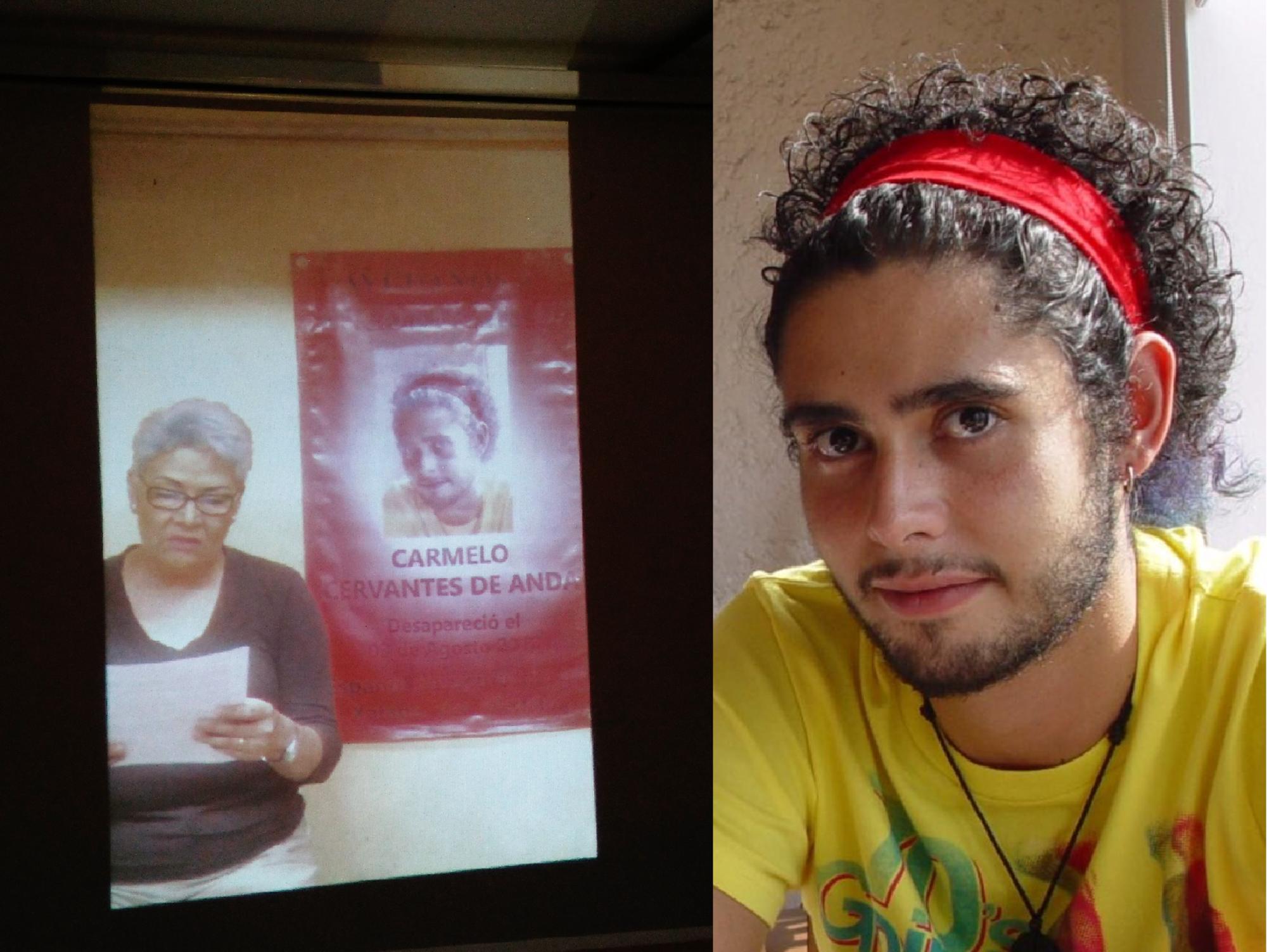 A la izq. Adela de Anda, miembro del colectivo El Solecito Veracruzano. A la dcha., Carmelo Cervantes de Anda, desaparecido en Xalapa, Veracruz en 2012