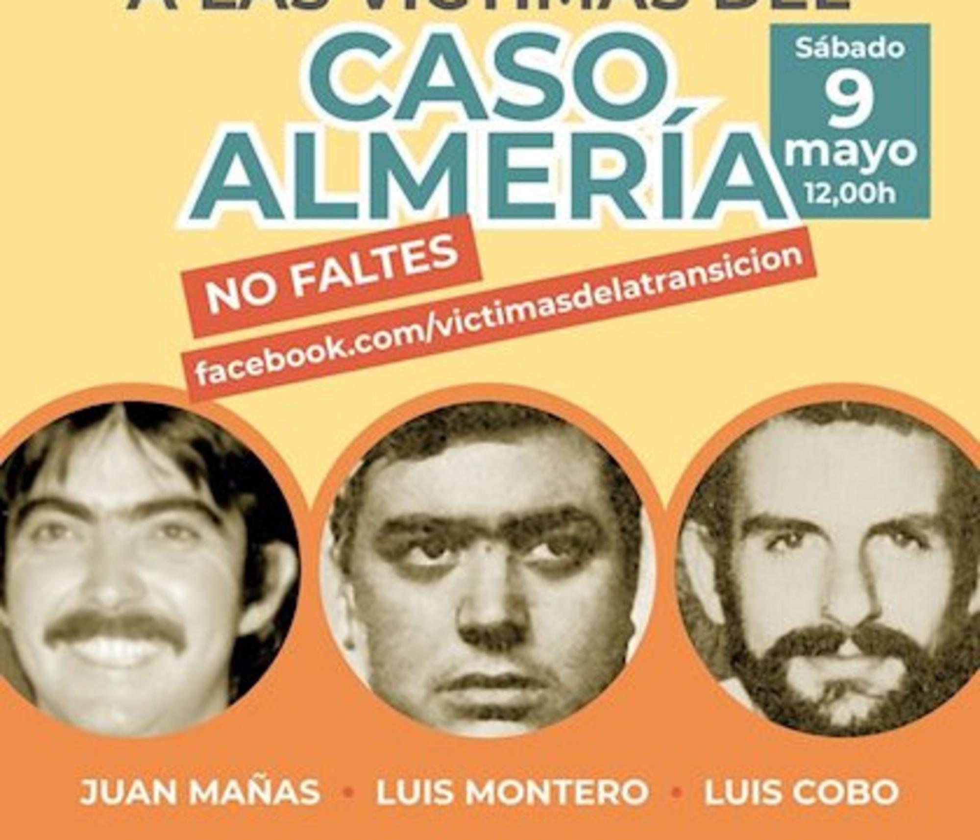 Detalle del cartel en homenaje 2020 a los asesinados en el Caso Almería