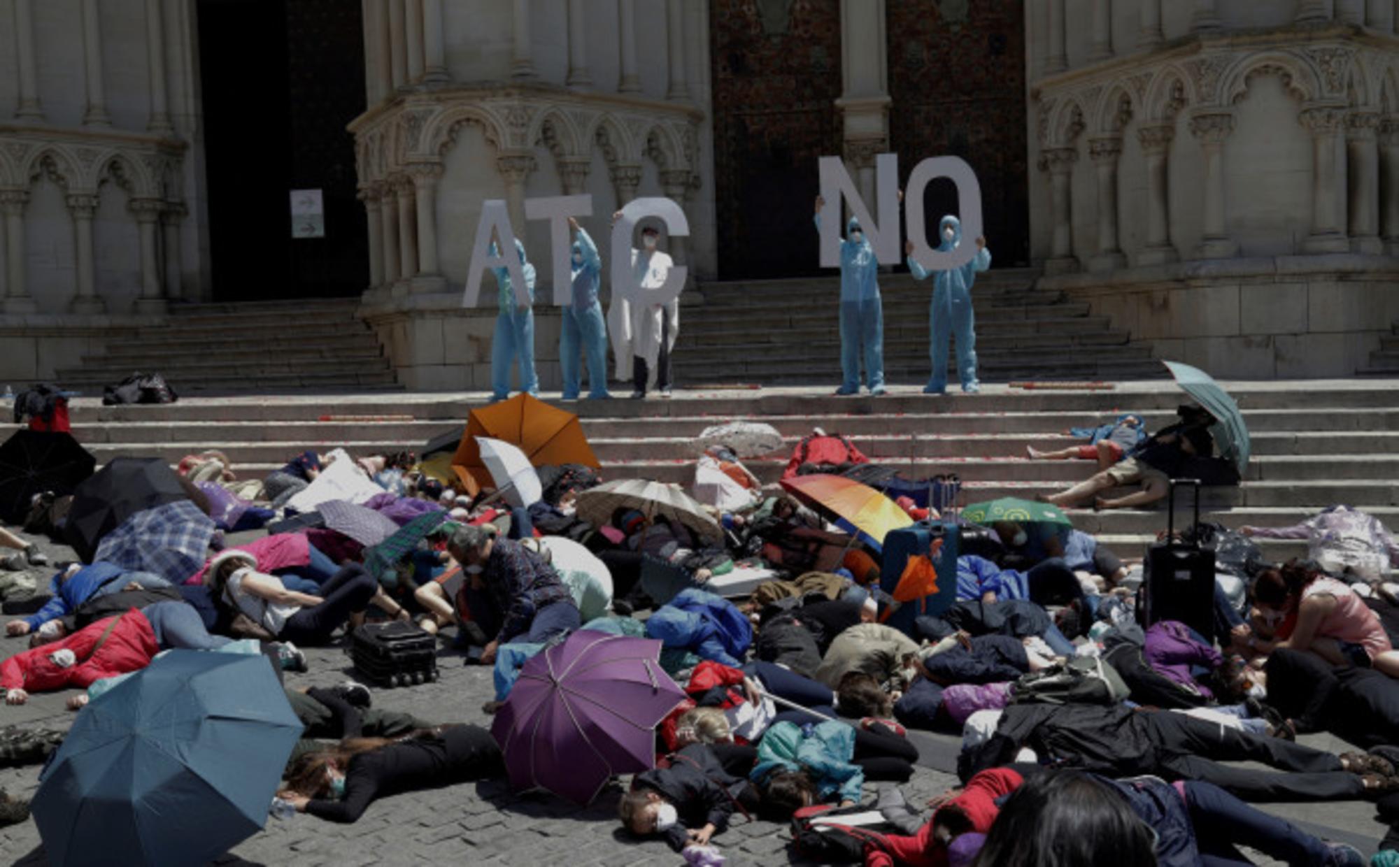 Dramafestación contra el cementerio nuclear de Villar de Cañas, 2018