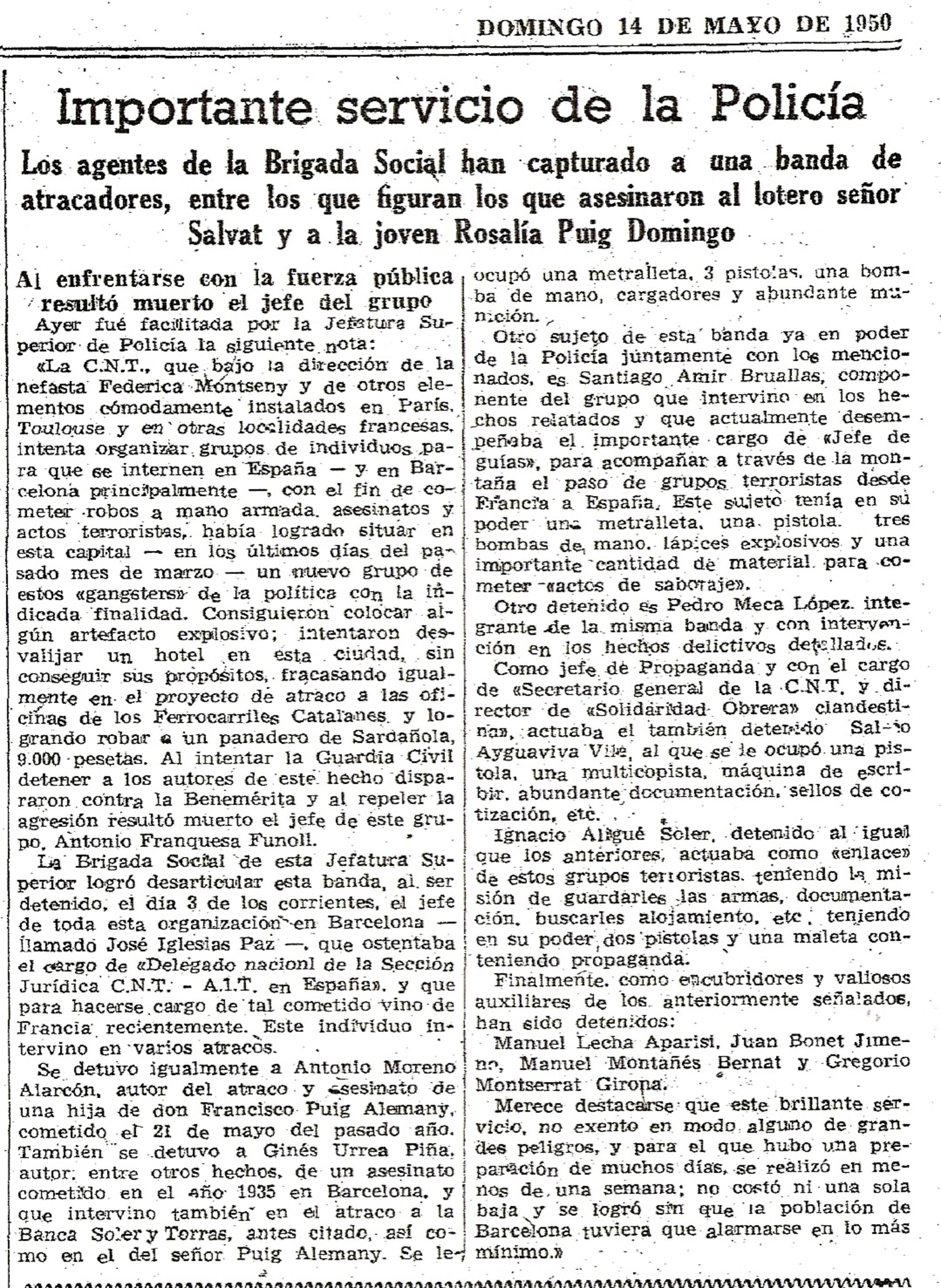 Detención en La Vanguardia