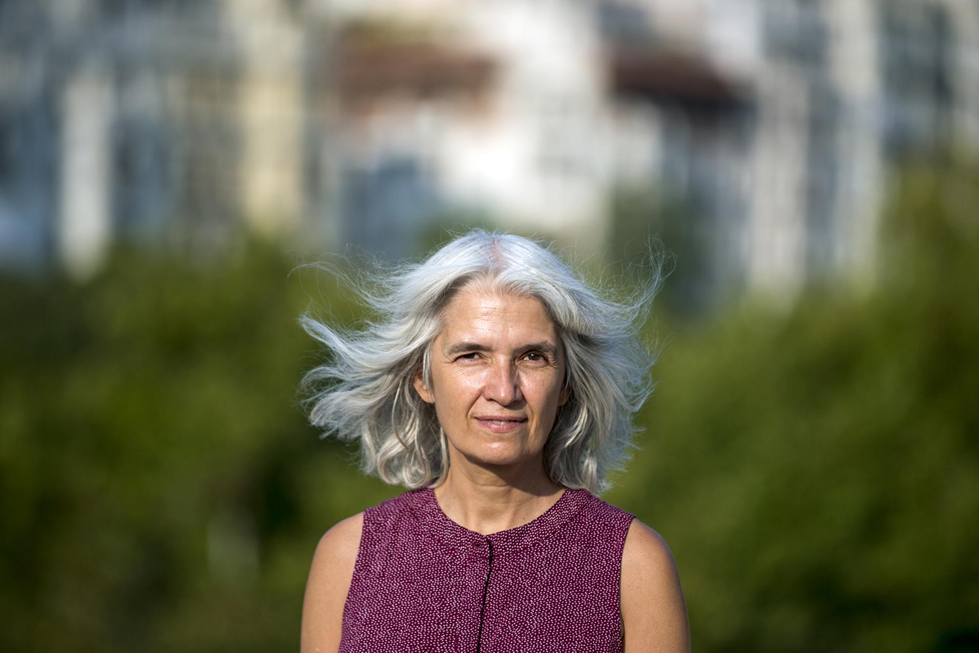 Belén Gopegui, durante la entrevista en Madrid