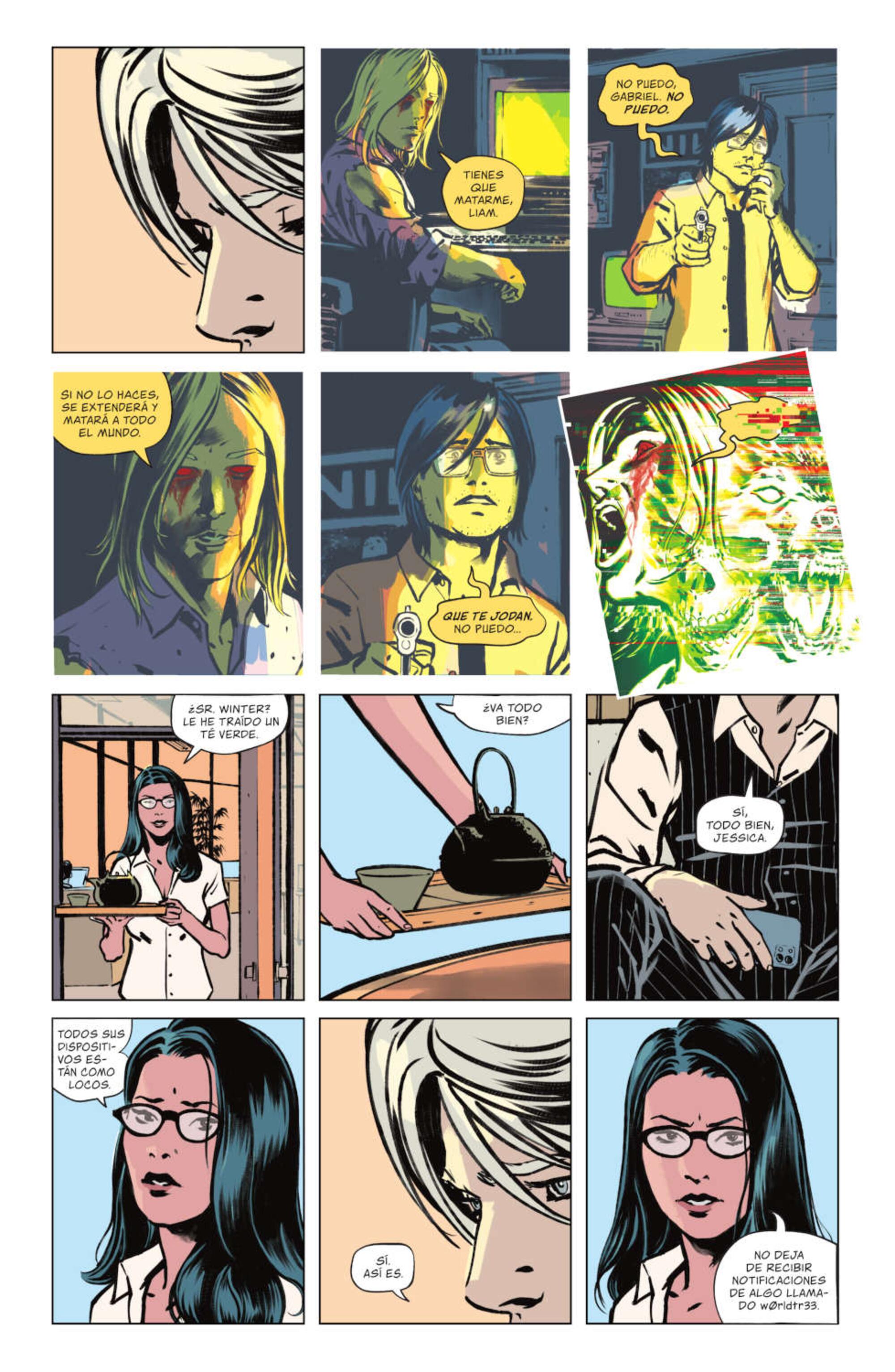 Pagina del primer número del cómic ‘W0rldtr33’, de James Tynion IV y Fernando Blanco