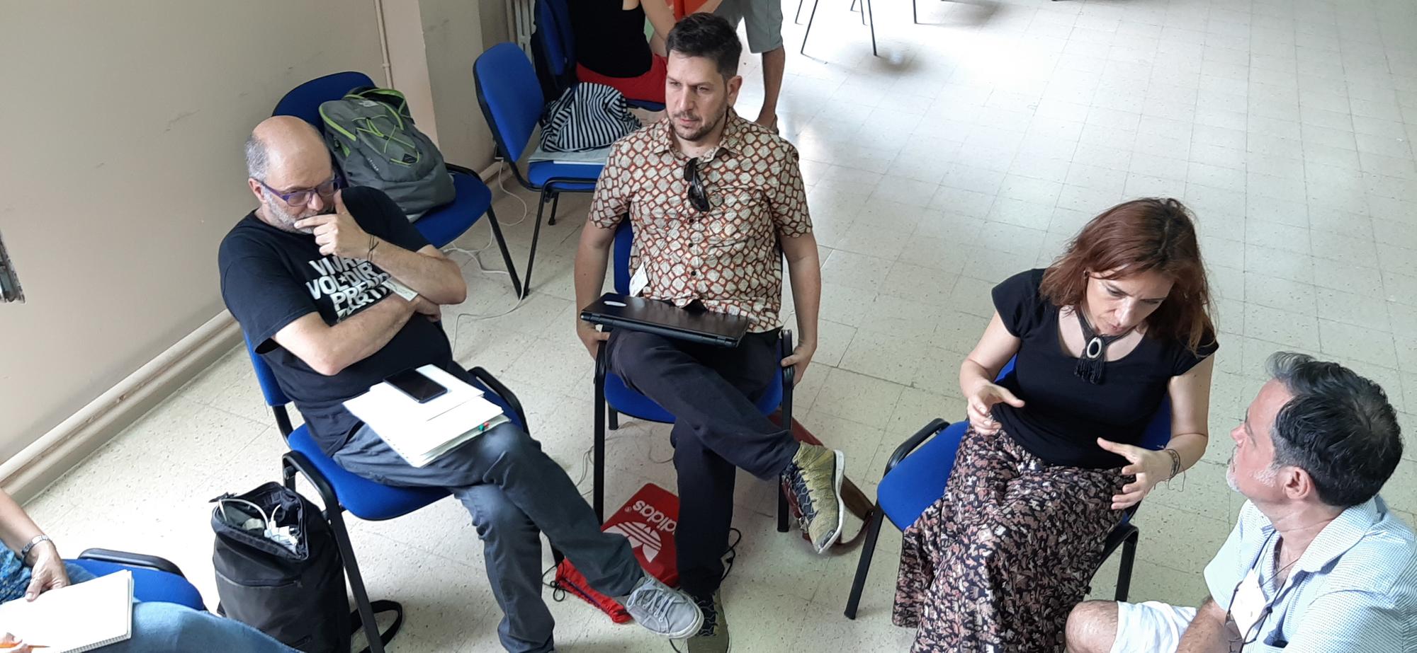 Los representantes de una trentena de redes internacionales durante el encuentro de julio preparatorio del FSMET 2020