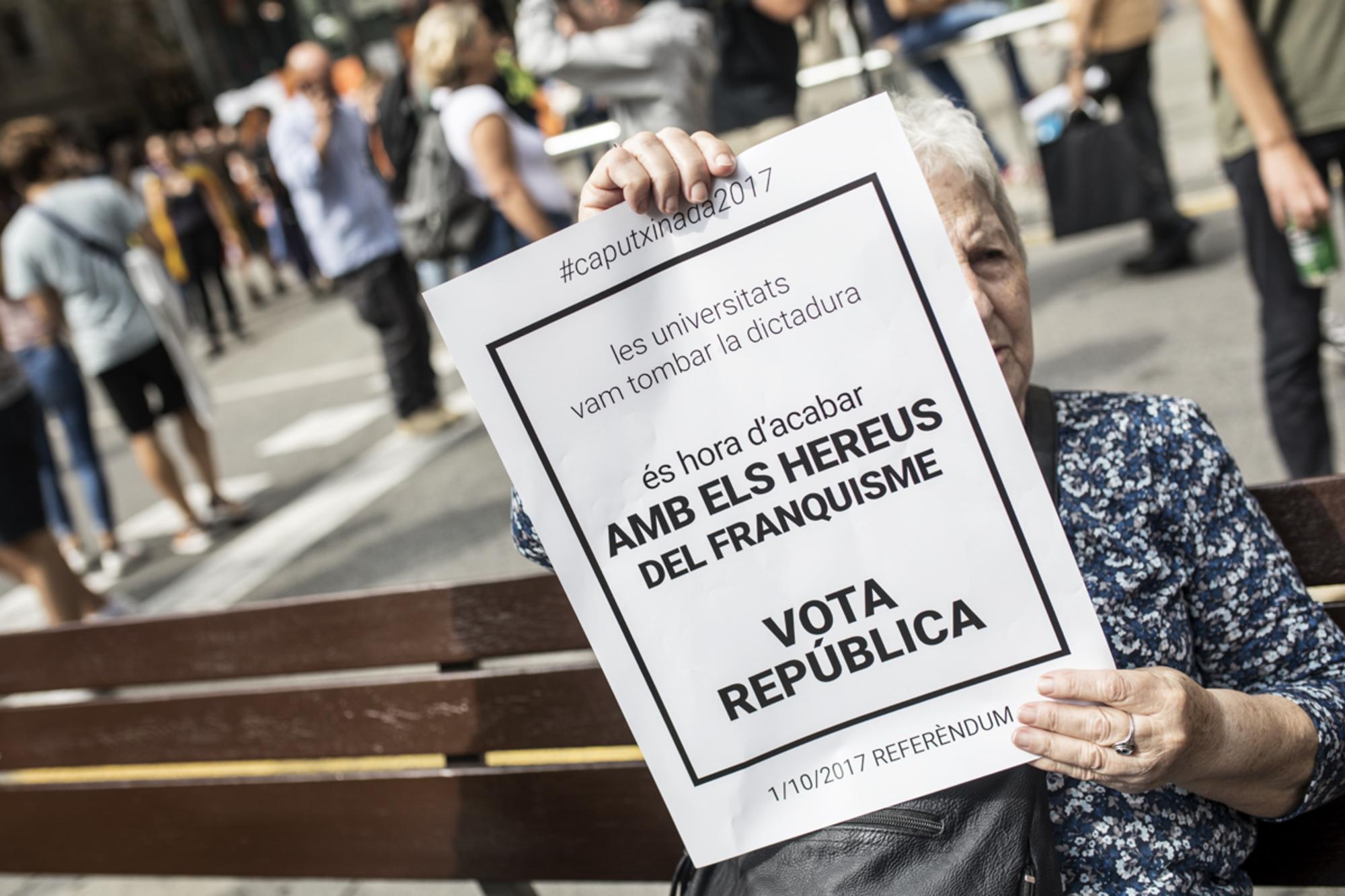 Manifestante en Barcelona