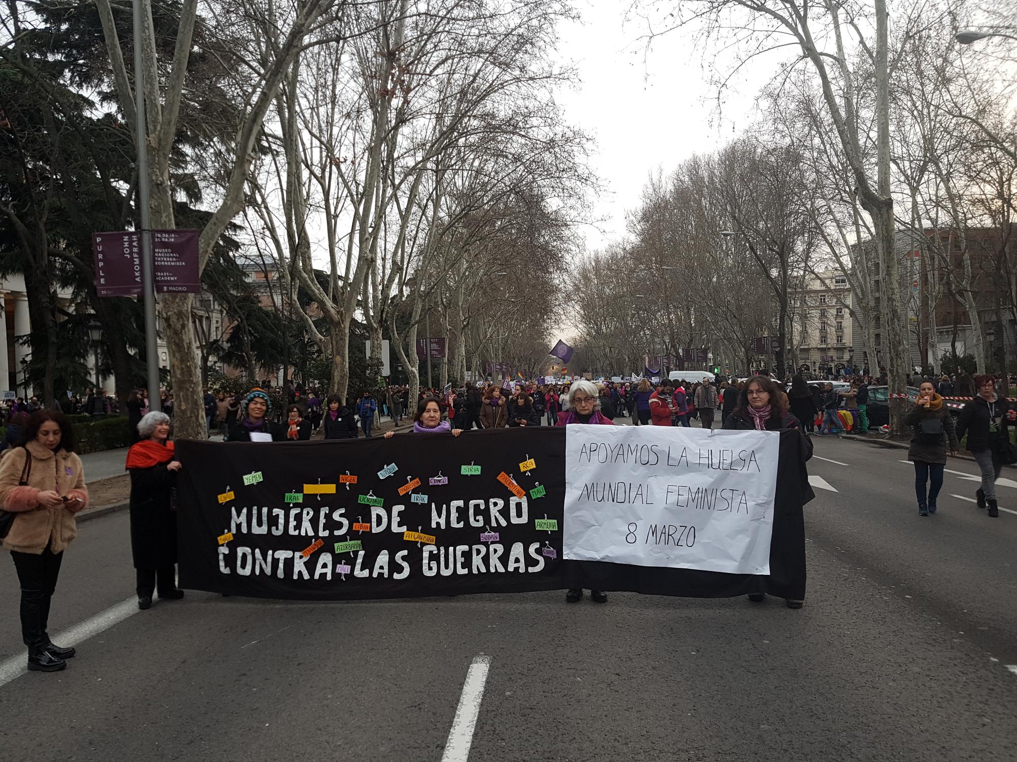Mujeres de Negro Madrid.  Manifestación 8 de marzo 2018