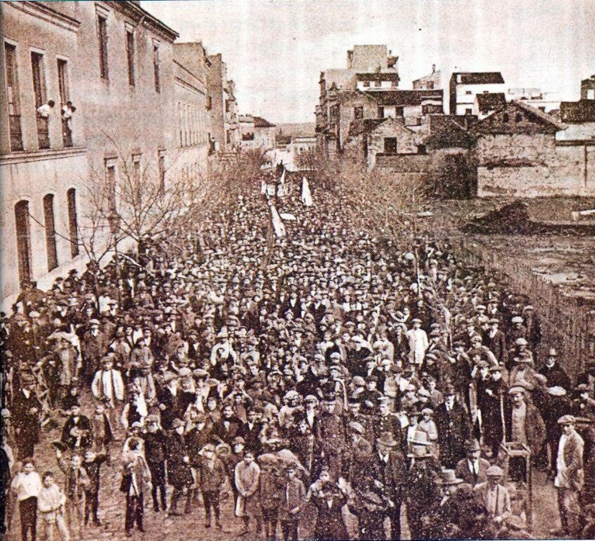 Manifestación Andalucía 1919 jornaleros