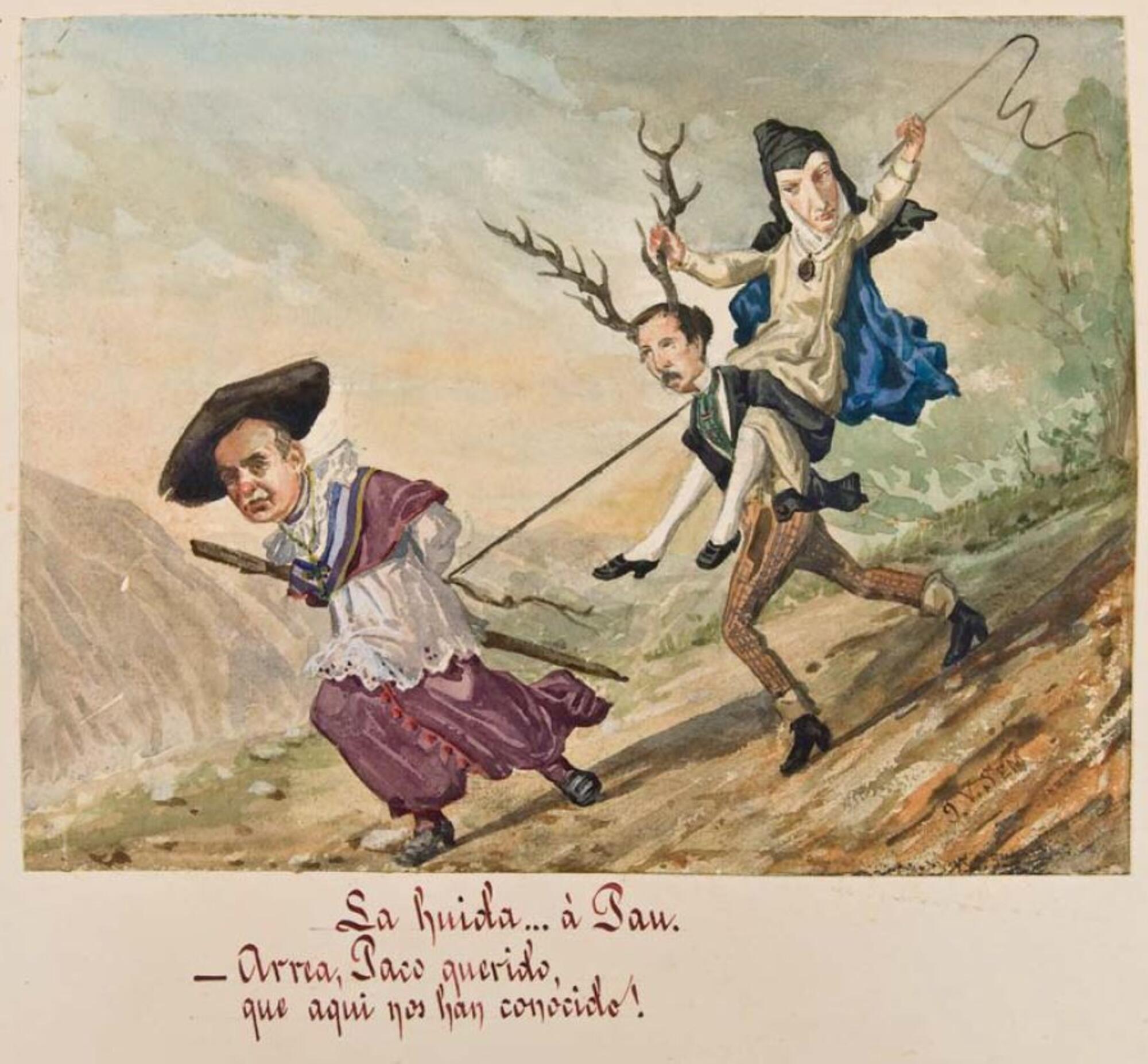 Los borbones en pelota Acuarela 9