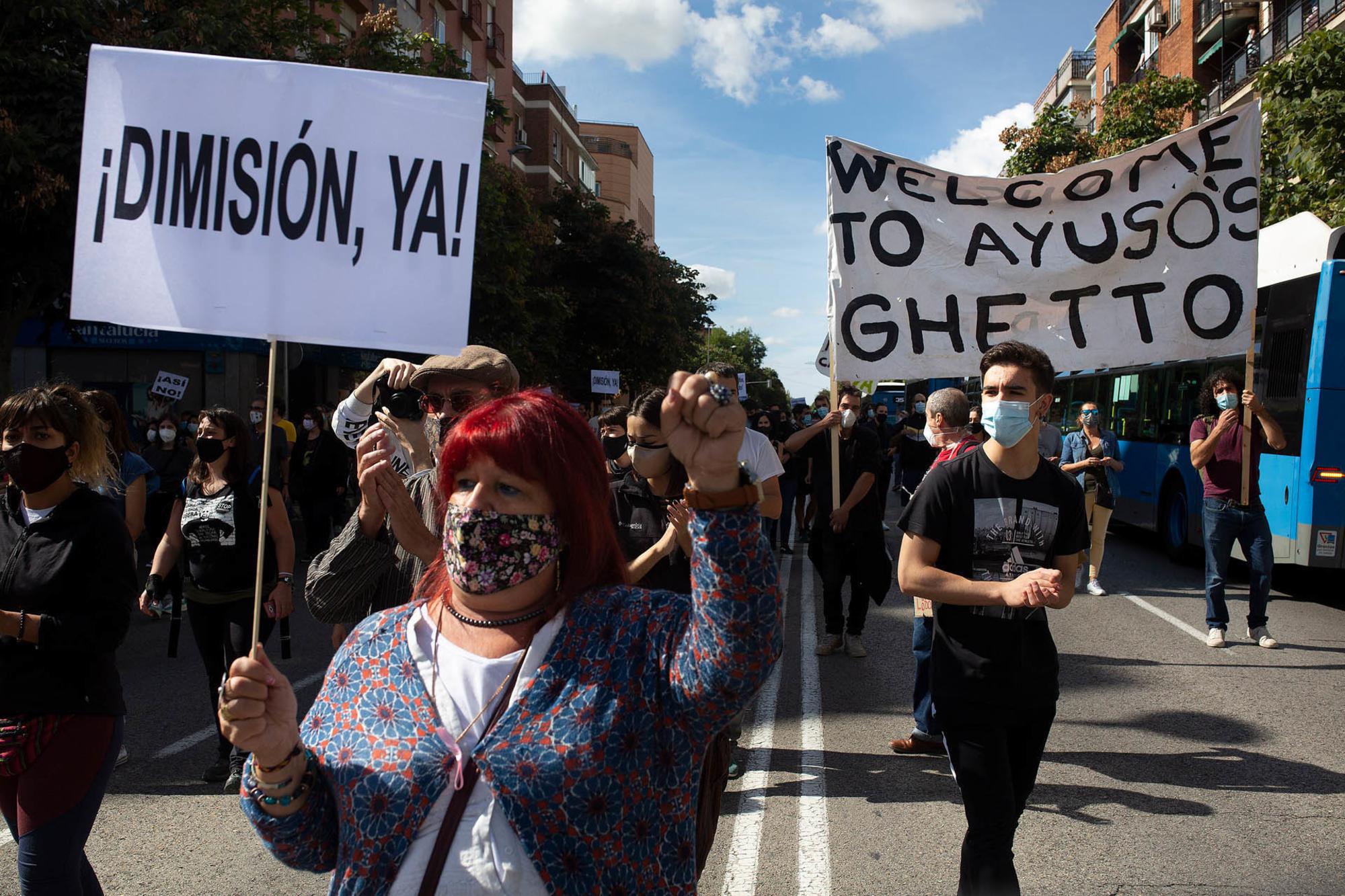 Manifestación contra la "segregación de clase" en Carabanchel, el domingo 27 de septiembre de 2020. - 9