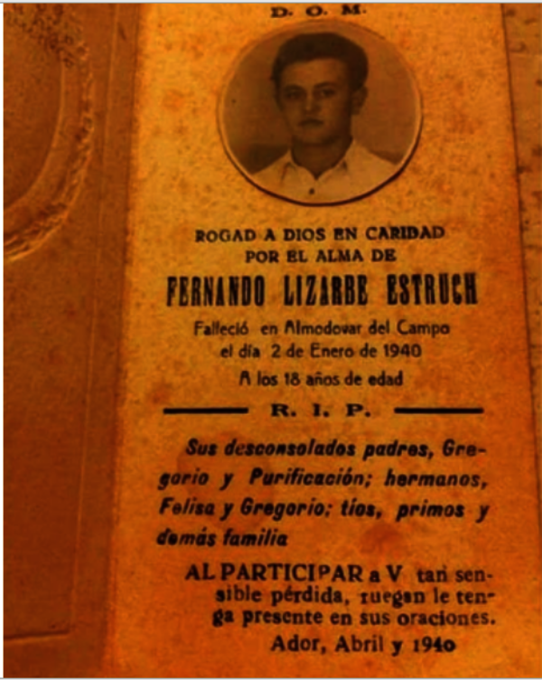 Recordatorio en memoria de Fernando Lizarbe Estruch
