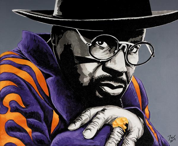 George Clinton, uno de los músicos entrevistados por Jaime Bajo en el libro ‘El hechizo del groove’. Ilustración de Jaume Mira i Carbonell