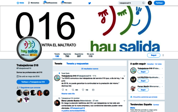Trabajadoras 016 Twitter