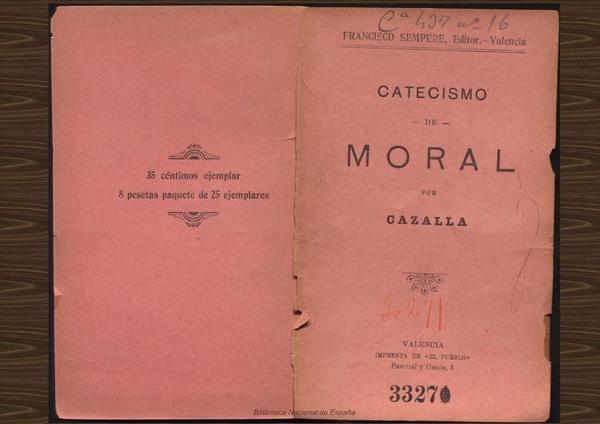 Catecismo moral de Cazalla. Libro de texto de la Escuela Laica