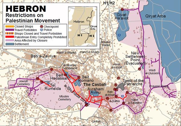 Mapa Hebrón