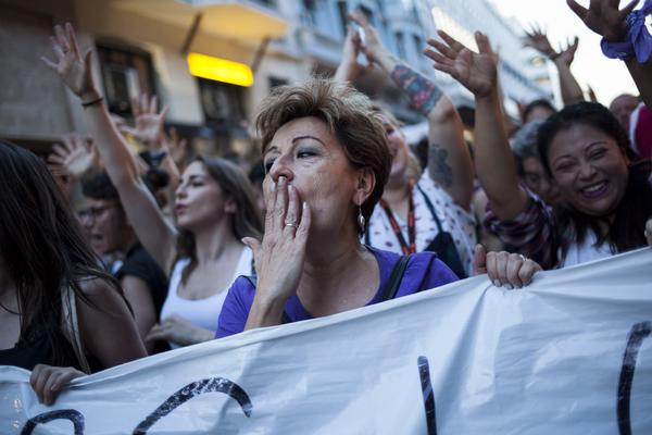 Manifestación contra la sentencia de La Manada, el 26 de abril en Madrid.