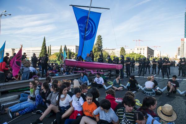 Protesta en la huelga por el Clima, el pasado 7 de octubre en Madrid. Álvaro Minguito 