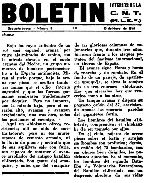 Boletín interior de CNT