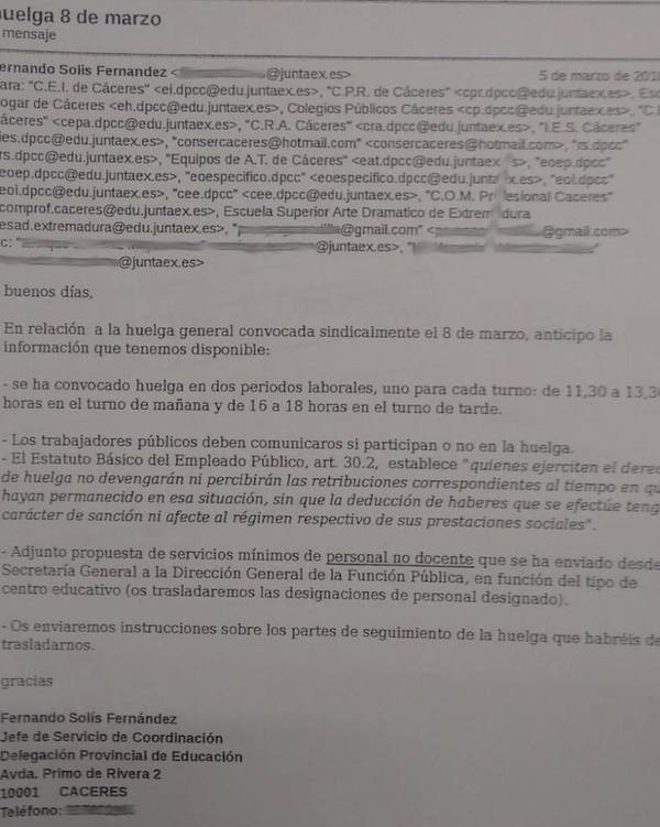 coacción huelga 8M