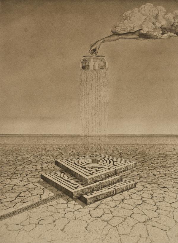 Por dentro, tinta sobre papel, 2015.